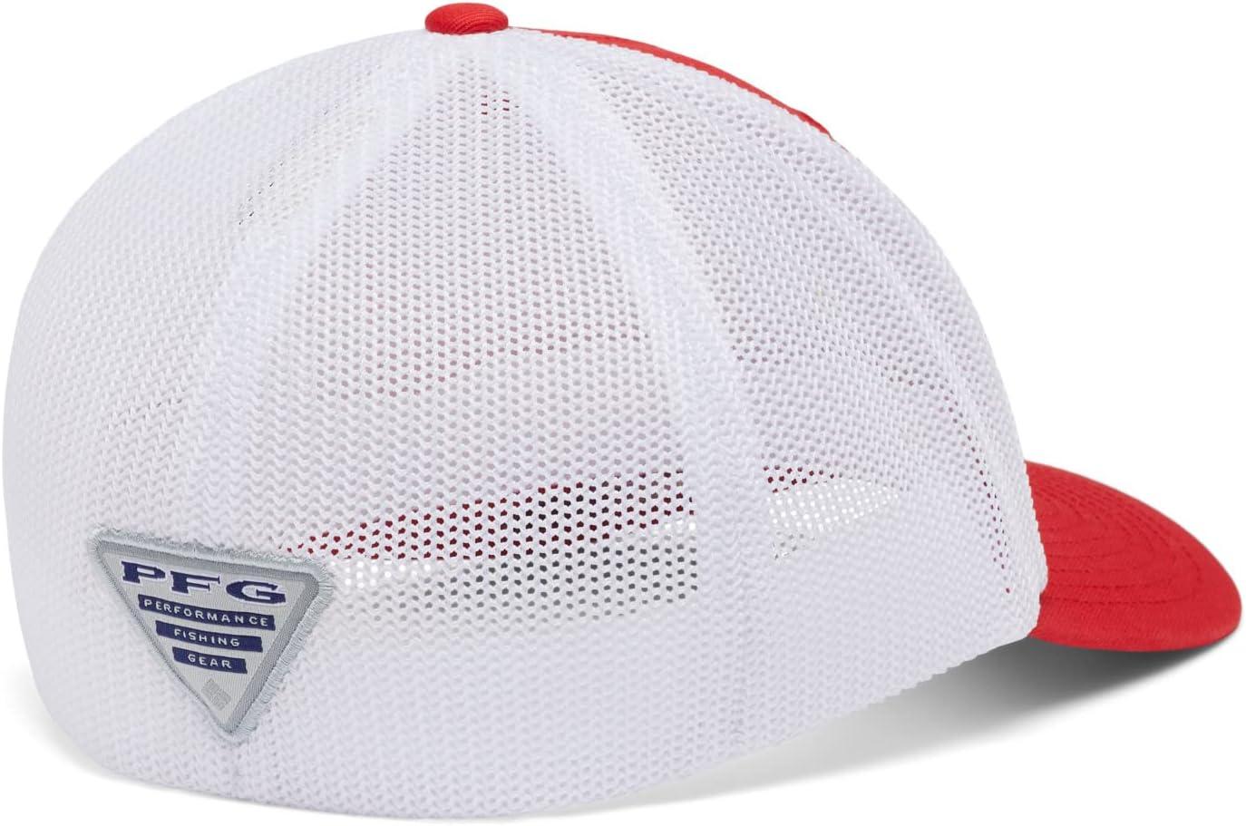 imageColumbia Unisex Adult PFG Logo Mesh Ball CapRed SparkWhiteUS Fish