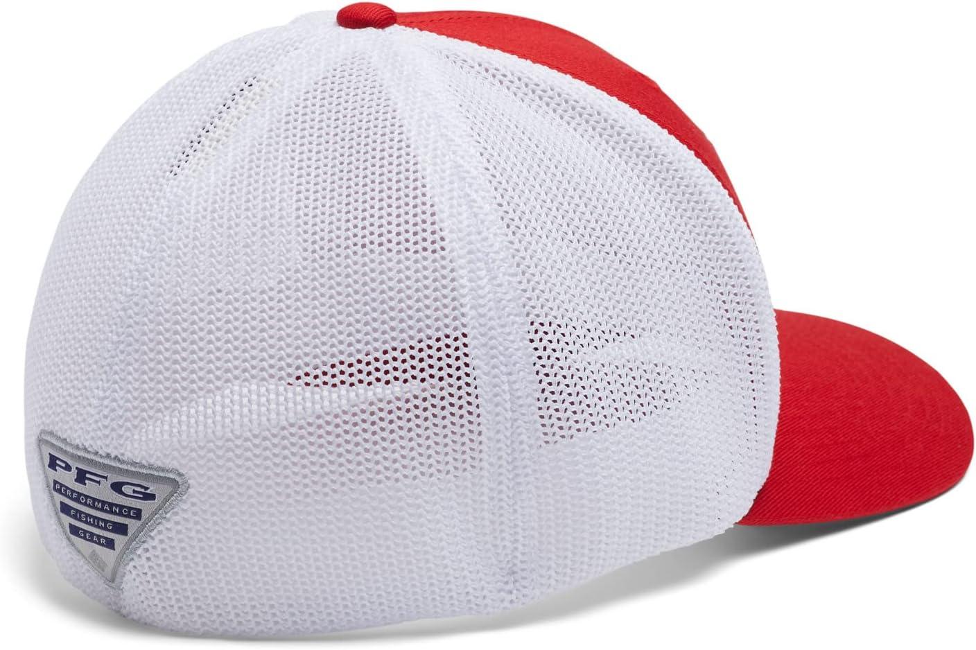 imageColumbia Unisex Adult PFG Logo Mesh Ball CapRed SparkWhiteUS Fish
