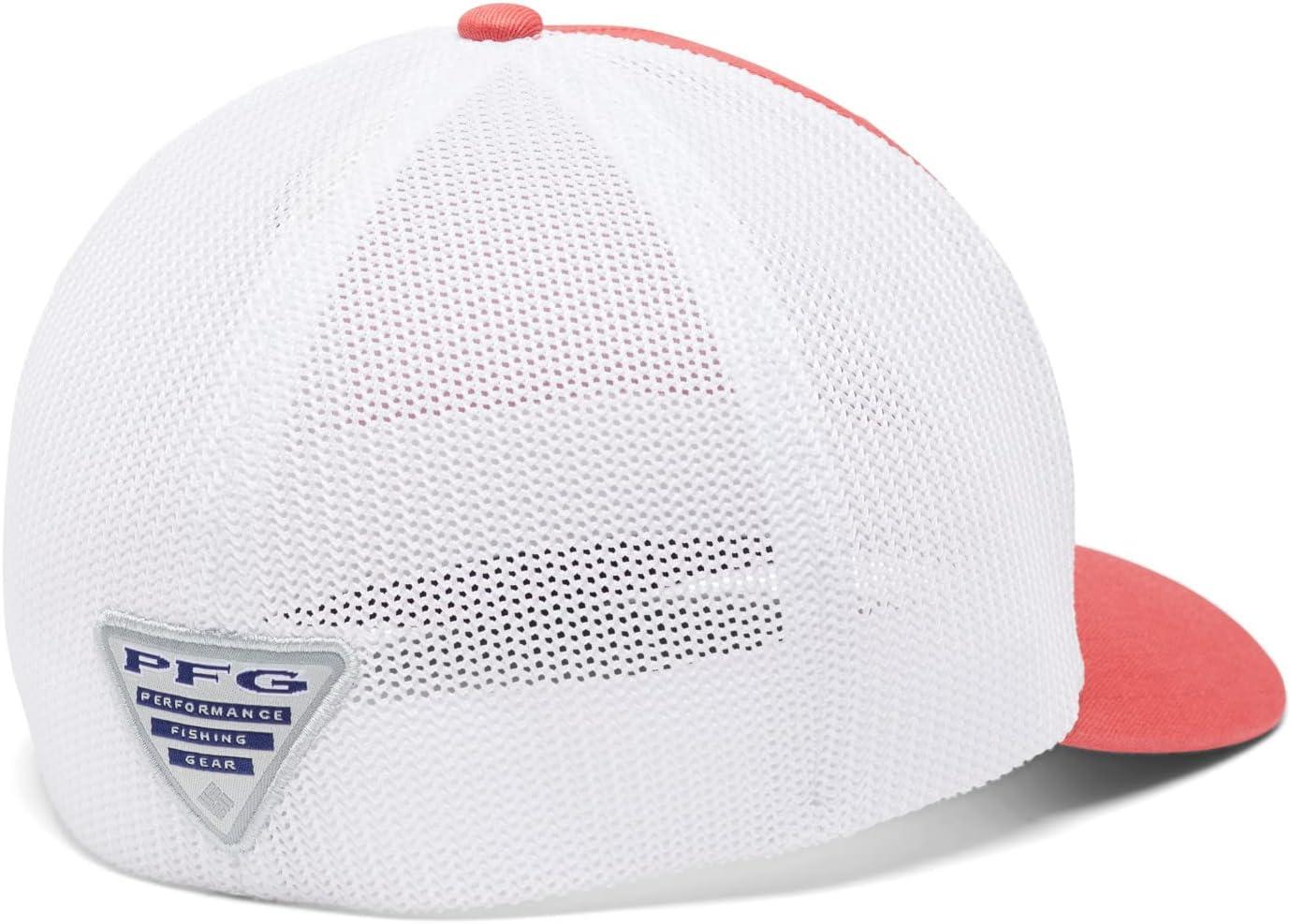 imageColumbia Unisex Adult PFG Logo Mesh Ball CapSunset RedCollegiate Navy
