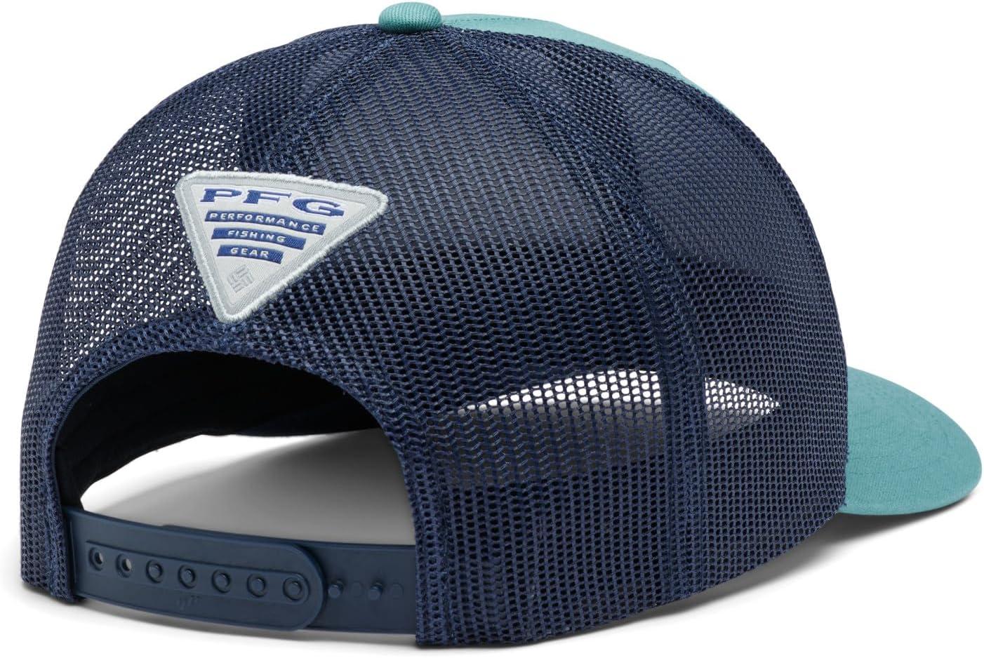 imageColumbia Unisex Adult PFG Logo Mesh Ball CapTranquil Teal Collegiate Navy