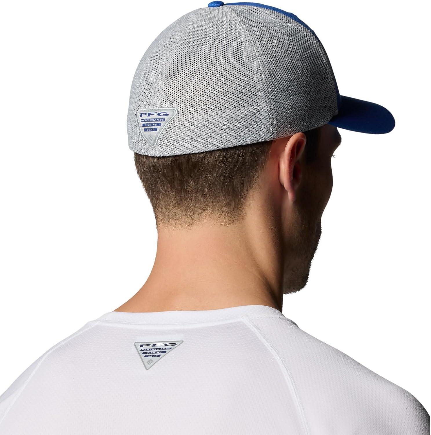 imageColumbia Unisex Adult PFG Logo Mesh Ball CapVivid BlueCool GreyUs Fish Flag