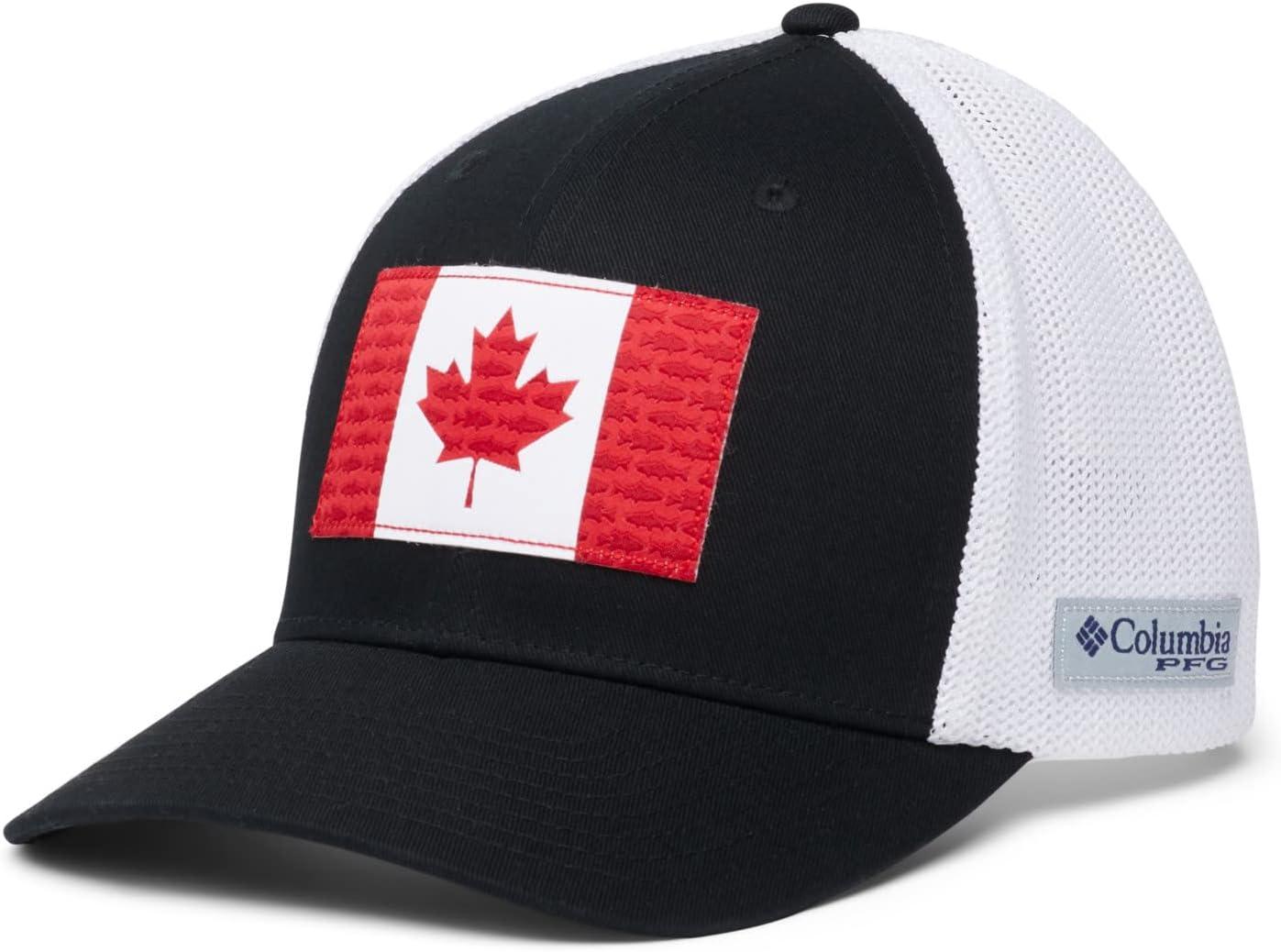 imageColumbia Unisex PFG Fischflagge Mesh Ballkappe Hoch CapBlackCanada Flag