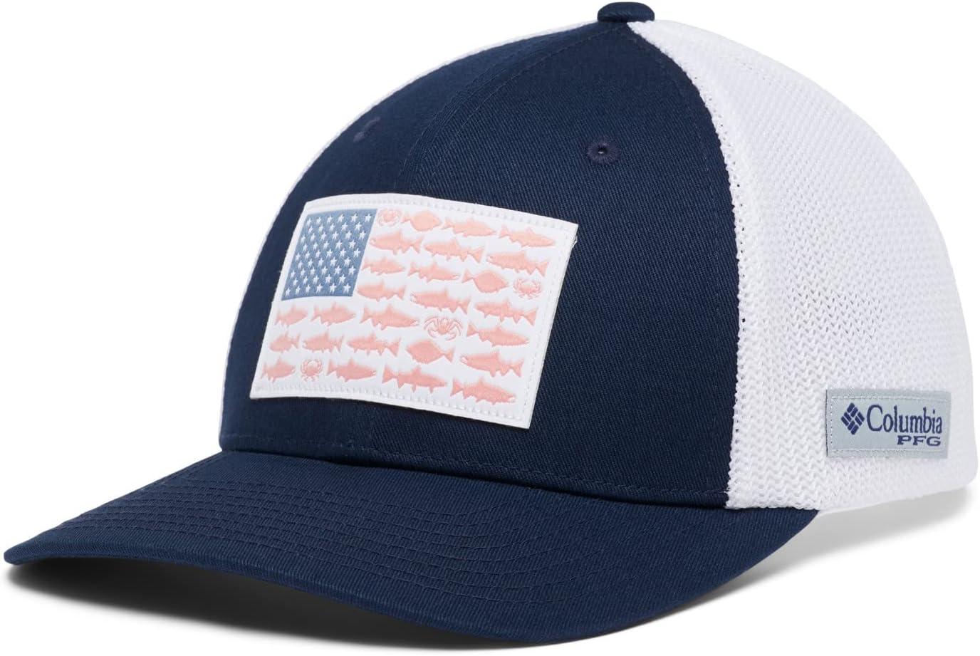 imageColumbia Unisex PFG Fischflagge Mesh Ballkappe Hoch CapCollegiate NavyPnw Flag