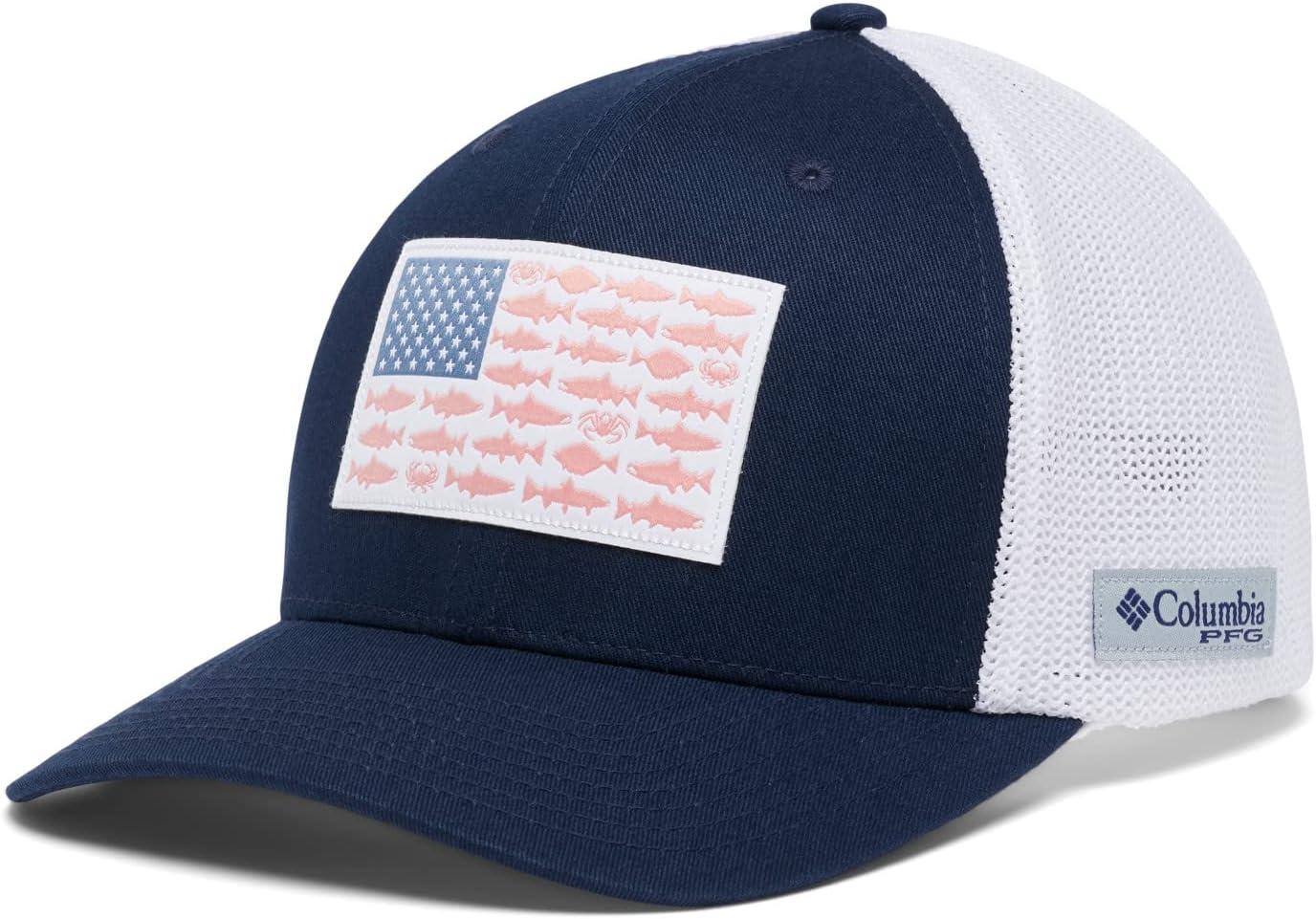 imageColumbia Unisex PFG Fischflagge Mesh Ballkappe Hoch CapCollegiate NavyPnw Flag
