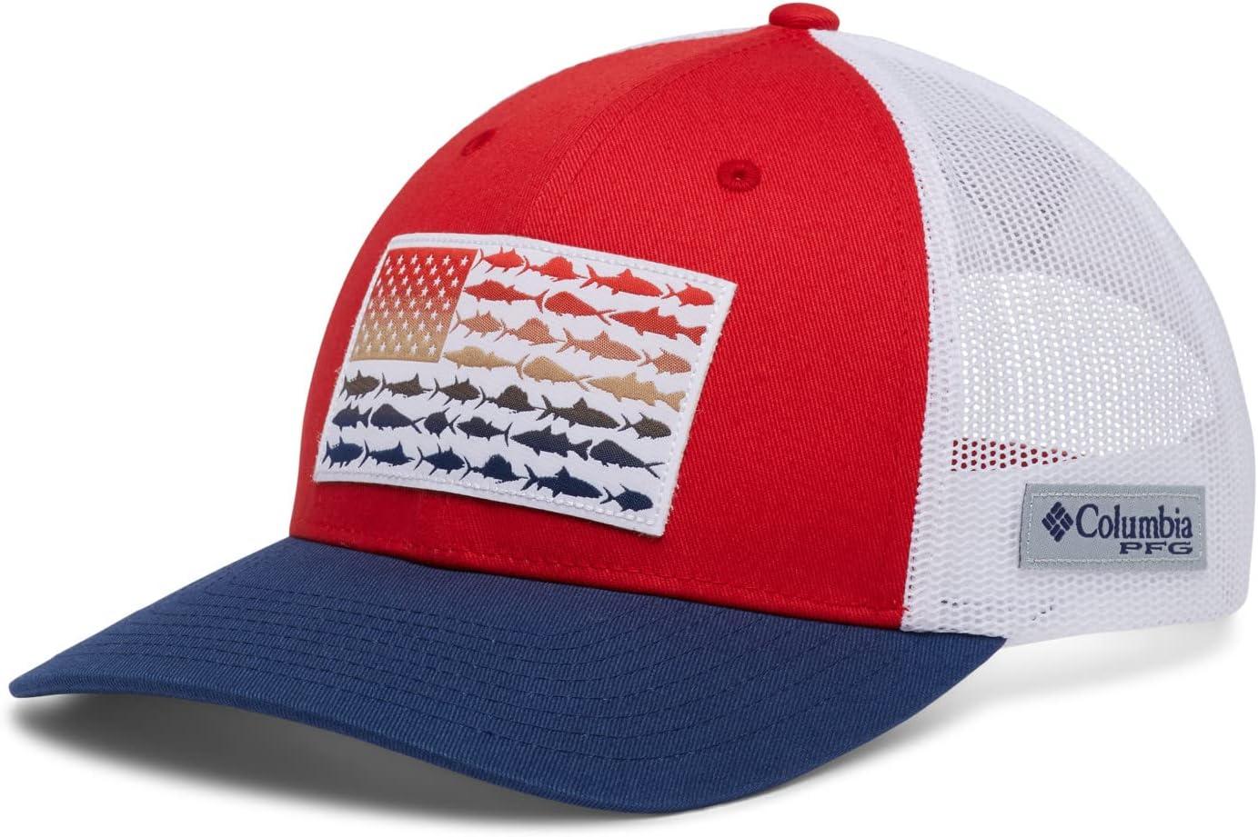 imageColumbia Unisex PFG Fischflagge Mesh Ballkappe Hoch CapRed Spark White Carbon