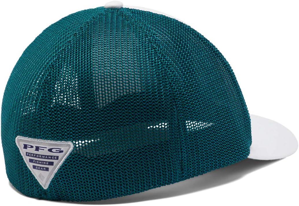 imageColumbia Unisex PFG Fischflagge Mesh Ballkappe Hoch CapWhiteAegean BlueFade Fish Flag