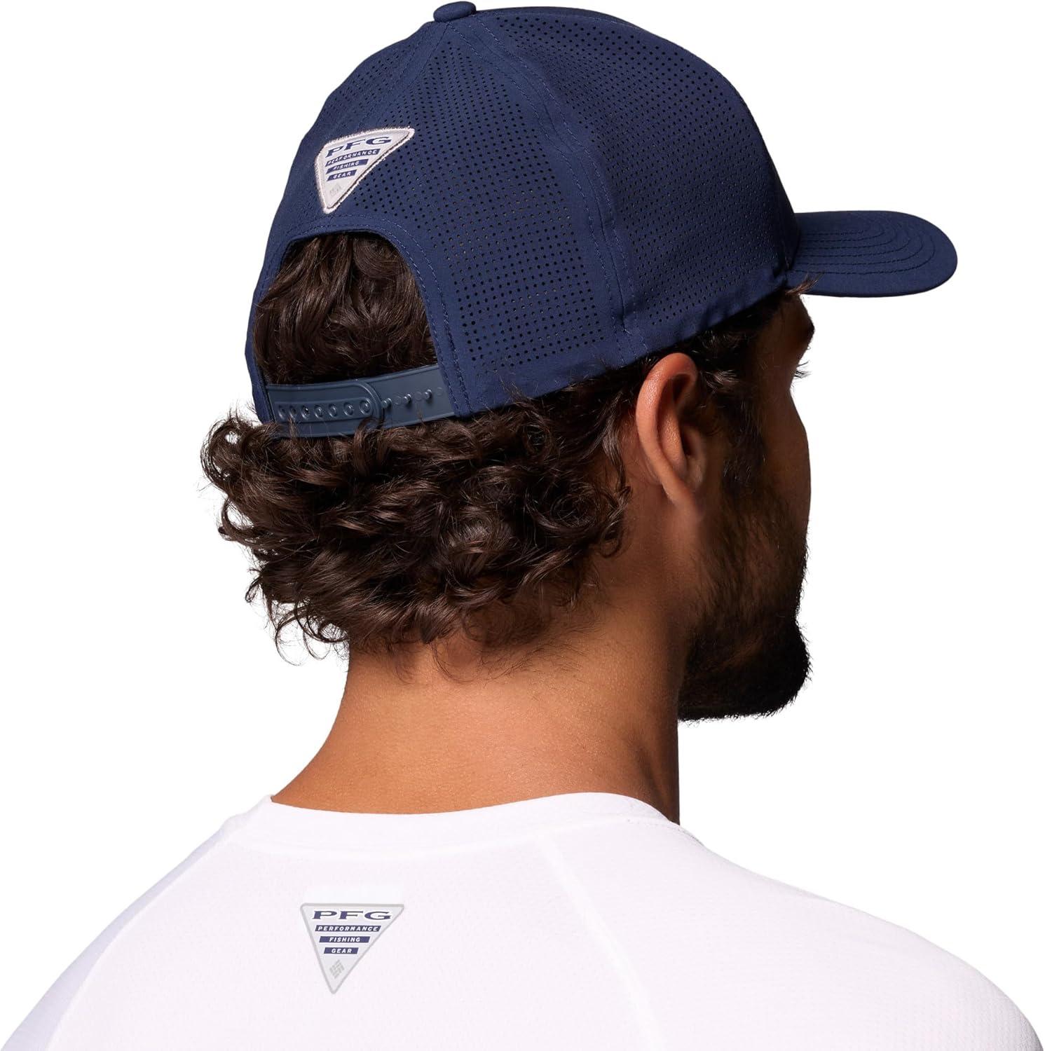 imageColumbia UnisexAdult PFG Elite 3D Stretch Snap BackCollegiate NavySquare Logo