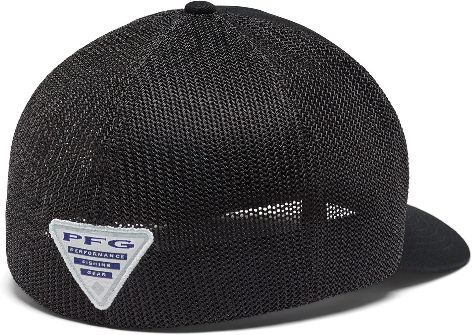 imageColumbia UnisexAdult PFG Leather Fish Flag Mesh Ball CapCapBlackBlack