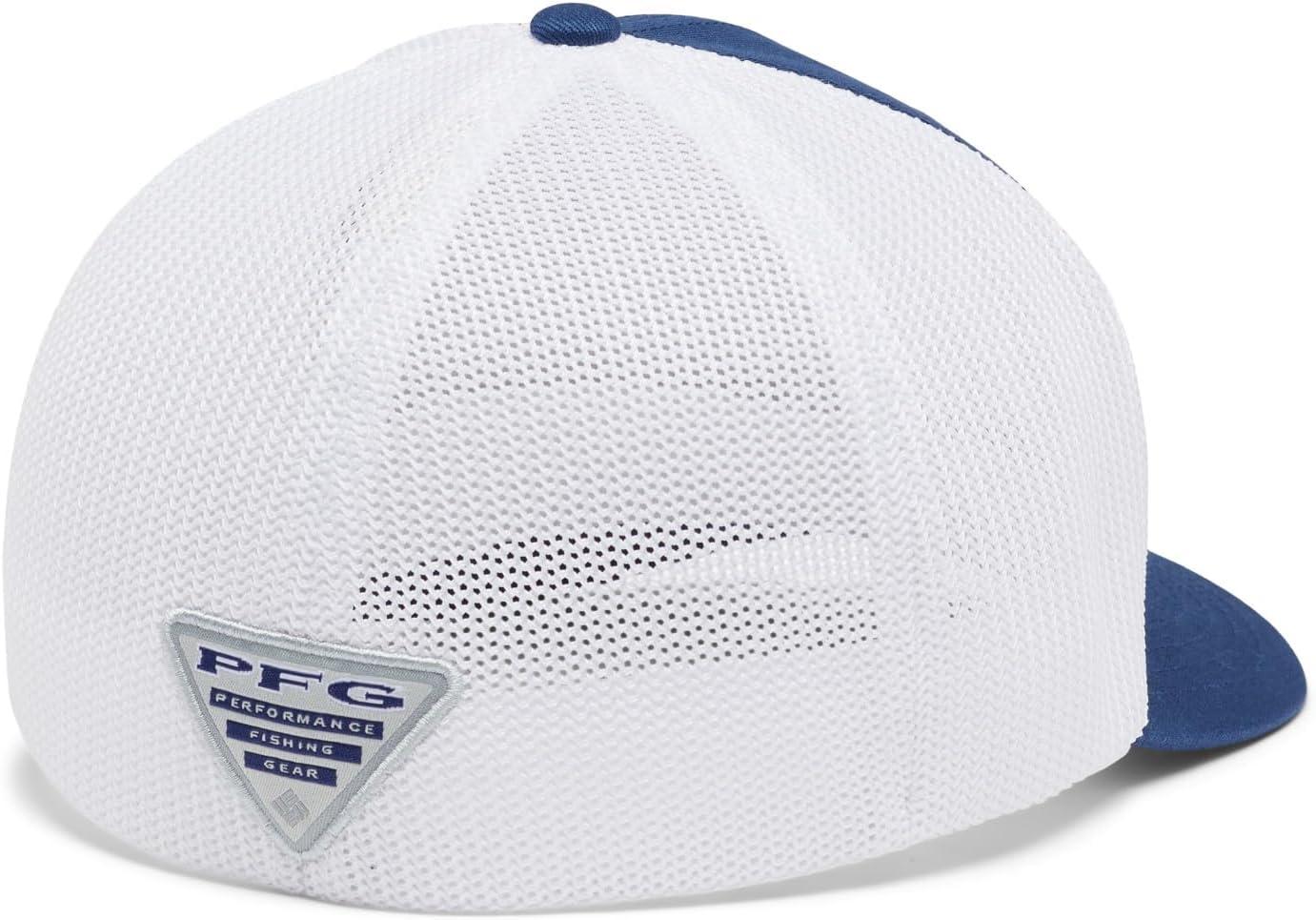 imageColumbia UnisexAdult PFG Leather Fish Flag Mesh Ball CapCapCarbonWhite