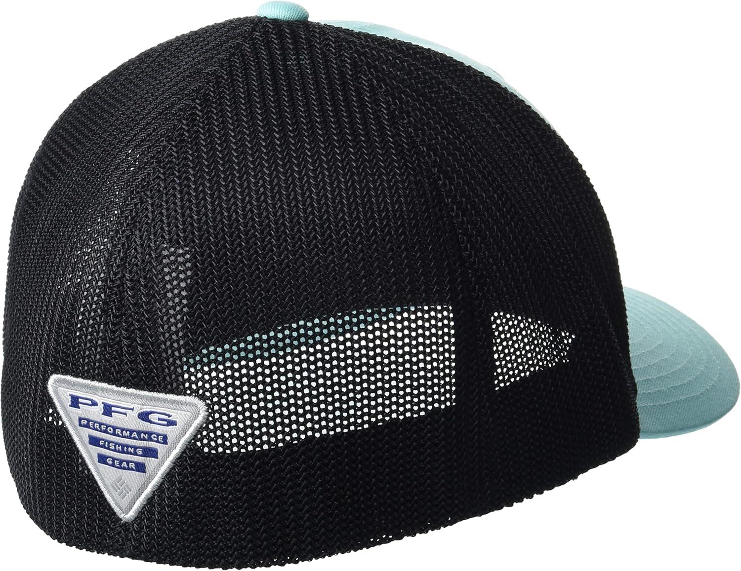 imageColumbia UnisexAdult PFG Leather Fish Flag Mesh Ball CapCapGulf StreamBlack