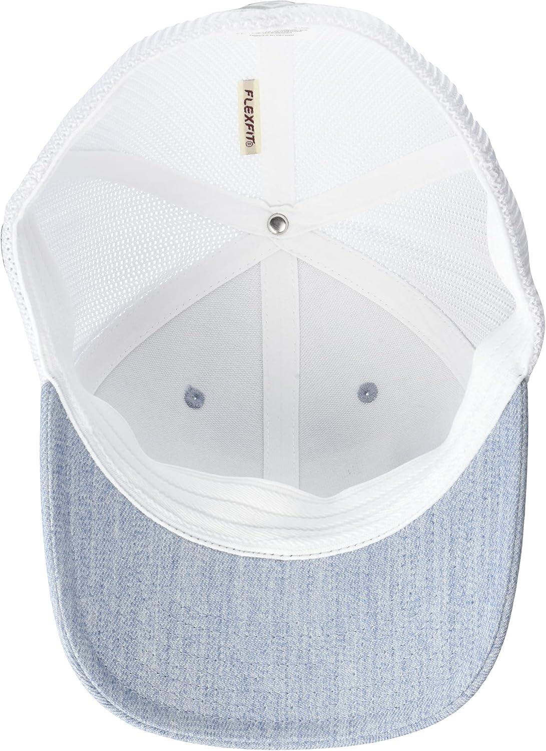 imageColumbia UnisexAdult PFG Leather Fish Flag Mesh Ball CapCapSail HeatherWhite