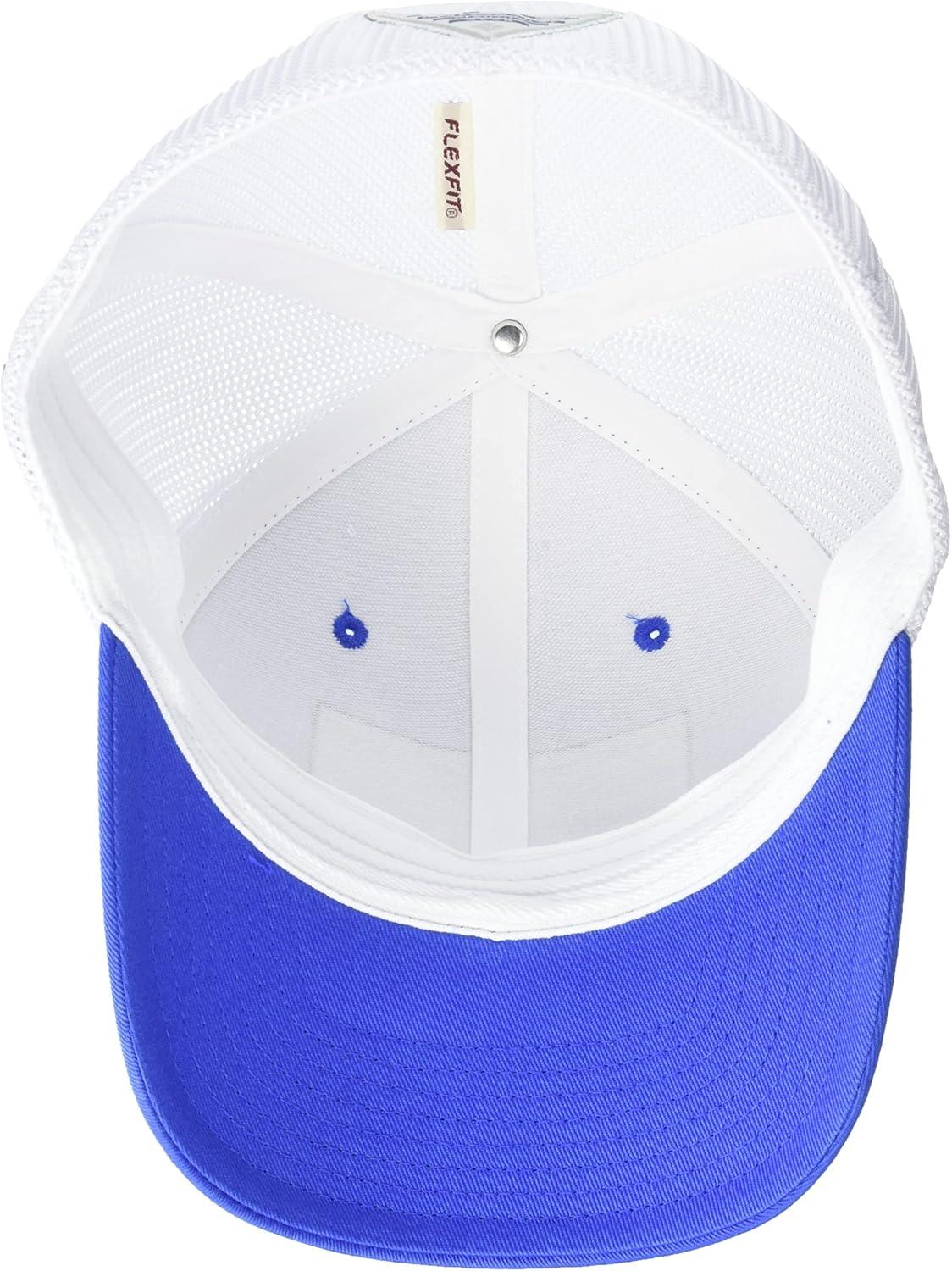 imageColumbia UnisexAdult PFG Leather Fish Flag Mesh Ball CapCapVivid BlueWhite