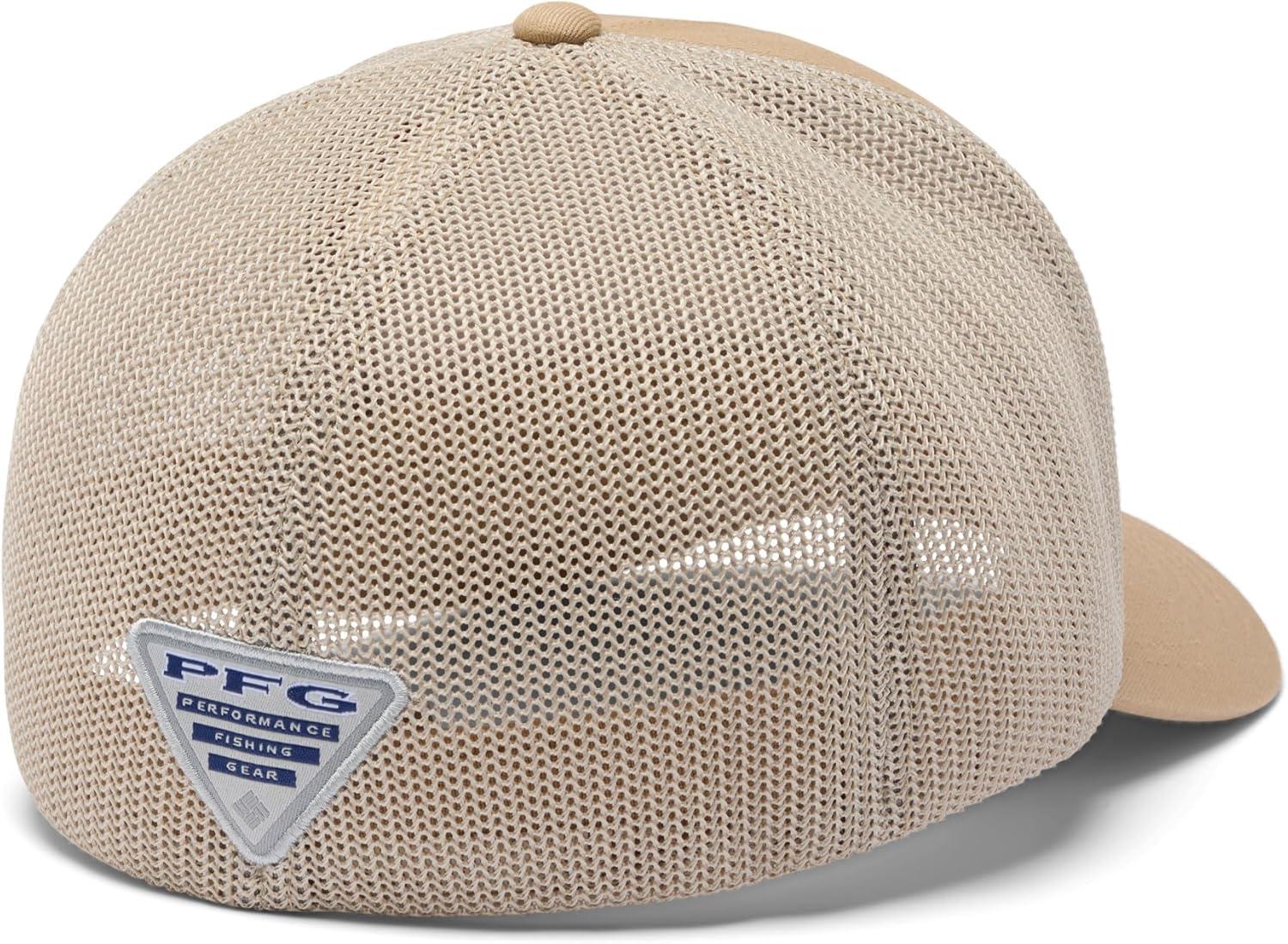 imageColumbia UnisexAdult PFG Patch Mesh Ball CapBeachFossilBig Badge Bass