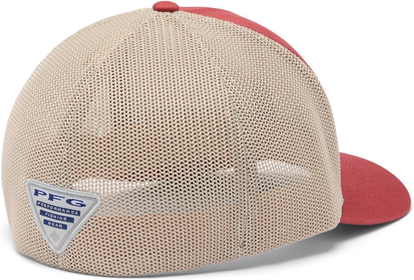 imageColumbia UnisexAdult PFG Patch Mesh Ball CapDusty CrimsonFossilRedfish Shine