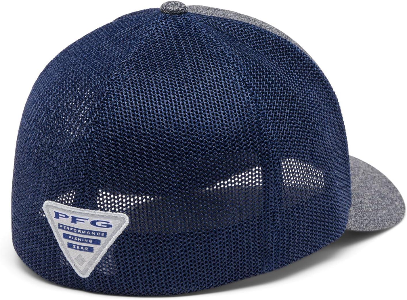 imageColumbia UnisexAdult PFG Patch Mesh Ball CapGrill HeatherCollegiate Navyon the Line