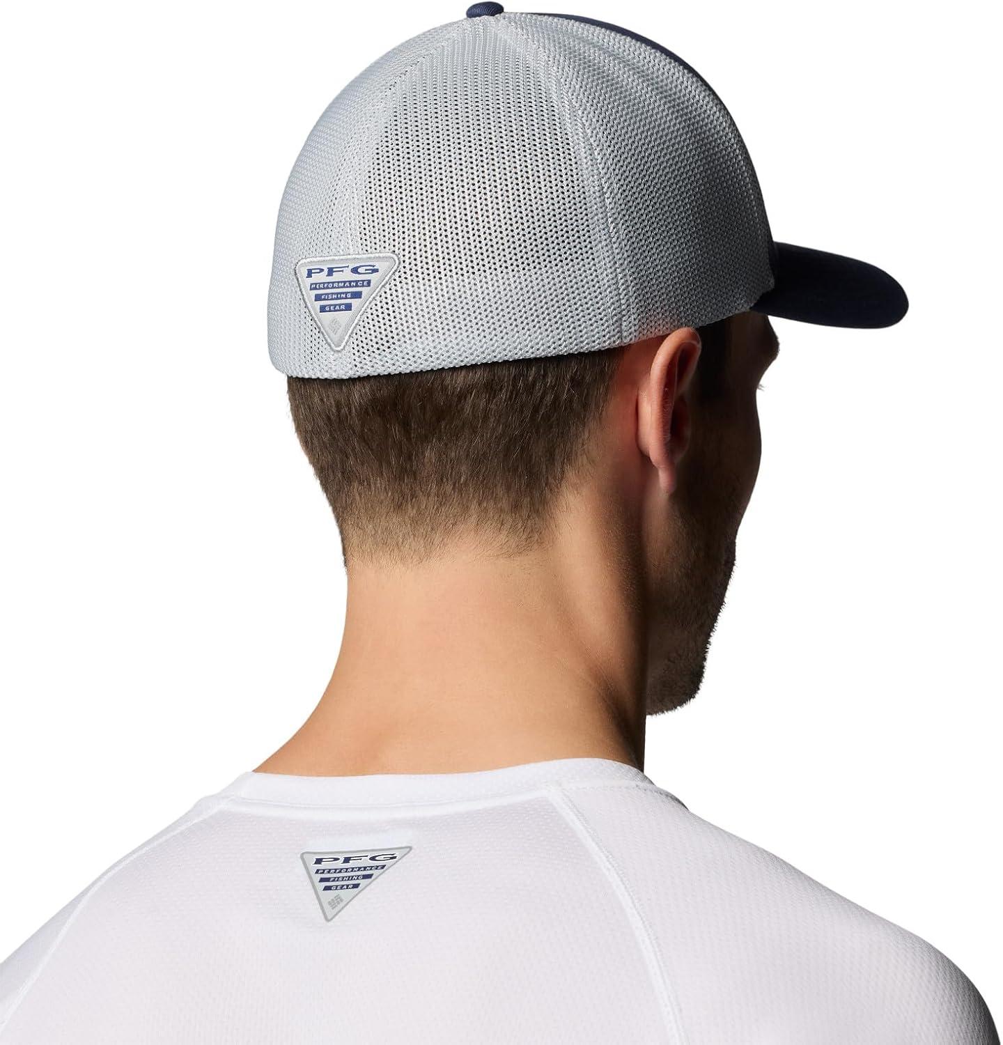 imageColumbia UnisexAdult PFG Patch Mesh Ball CapNocturnalCool GreyBig Badge Tuna
