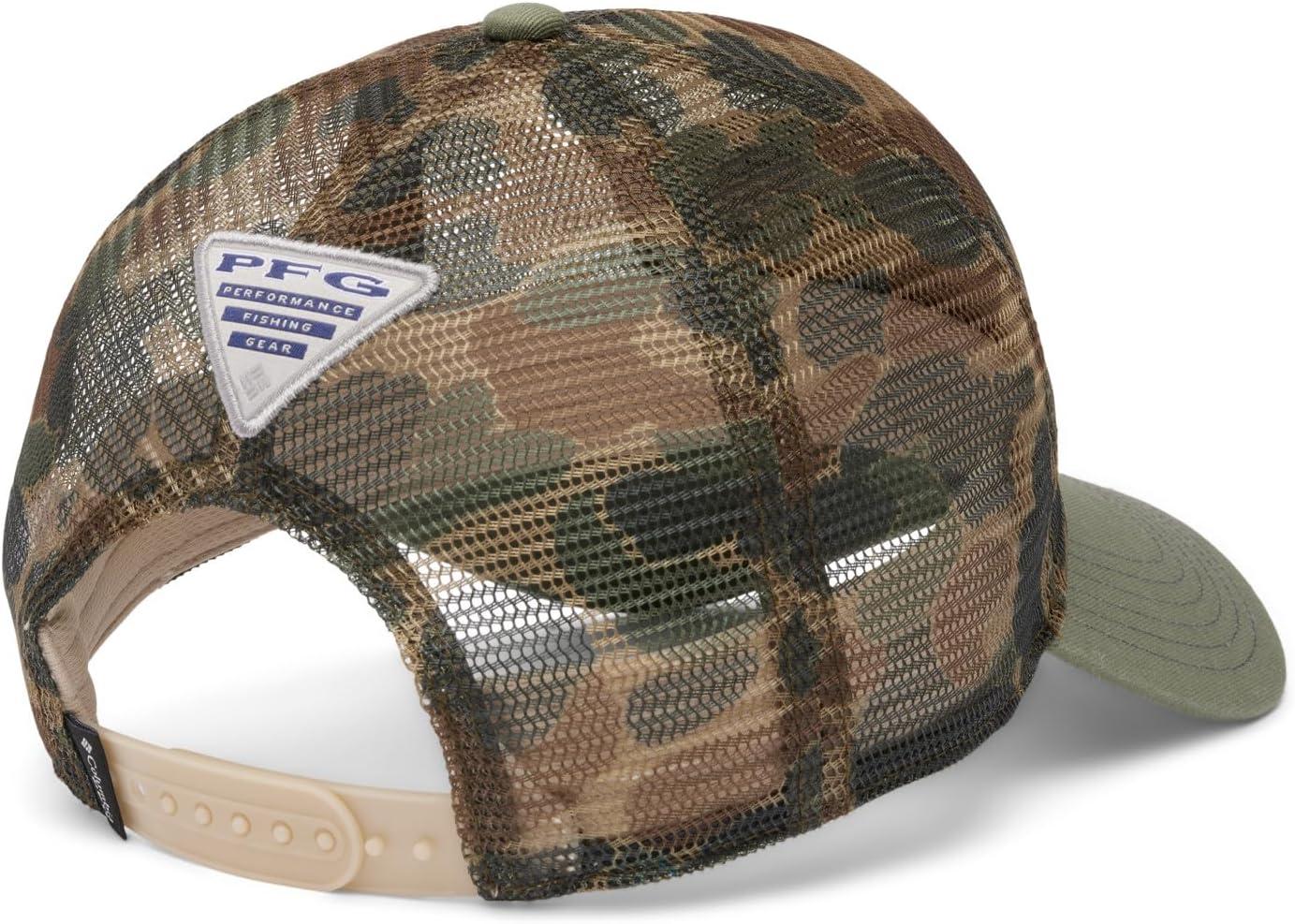 imageColumbia UnisexAdult PFG Tie Down Mesh Snap BackFossil Duck CamoCypress