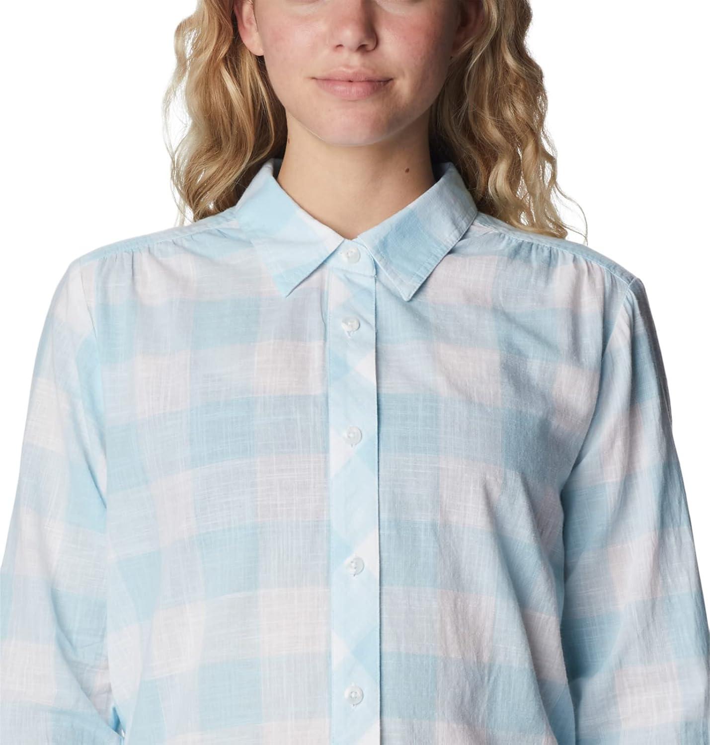 imageColumbia Womens Camp Henry Iii Ls ShirtSpring BlueBuffalo Check