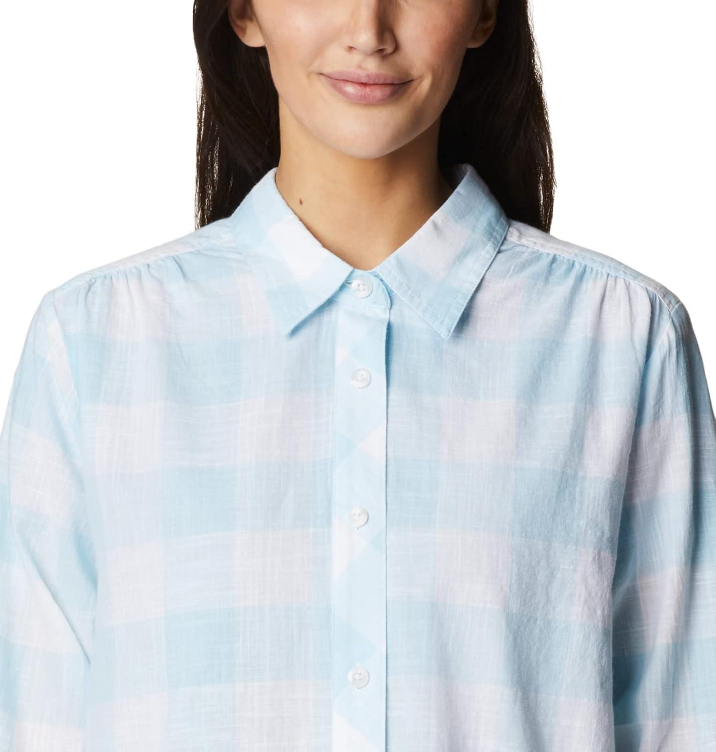 imageColumbia Womens Camp Henry Iii Ls ShirtSpring BlueBuffalo Check