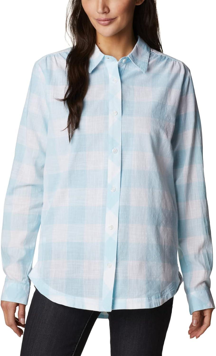 imageColumbia Womens Camp Henry Iii Ls ShirtSpring BlueBuffalo Check
