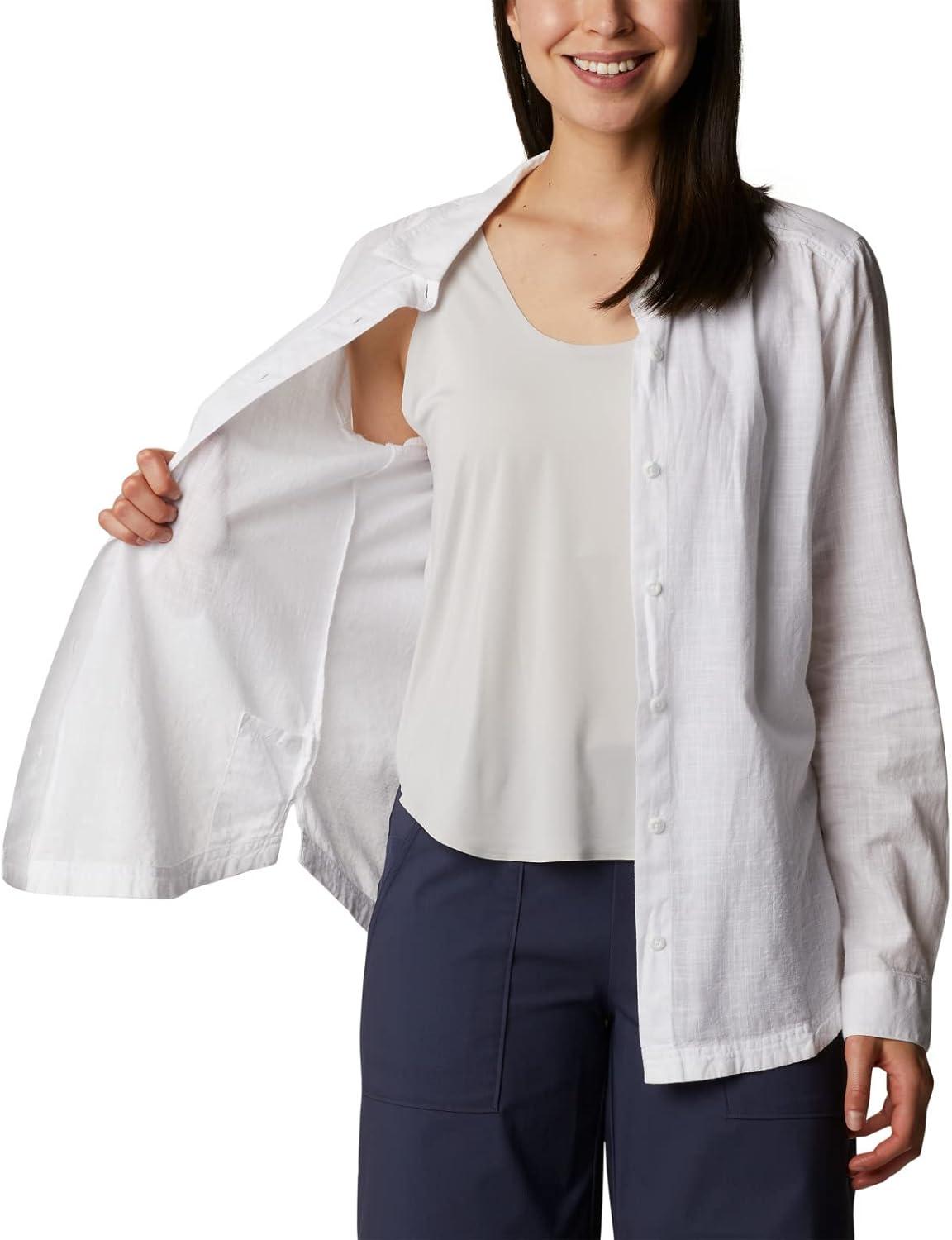 imageColumbia Womens Camp Henry Iii Ls ShirtWhite Chambray