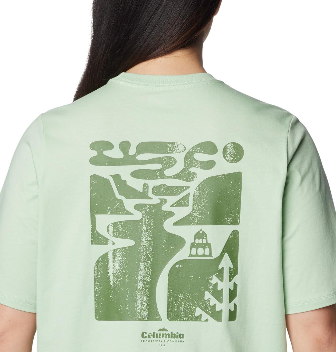 imageColumbia Womens North Cascades Graphic Short Sleeve TeeSage LeafSimple Gorge