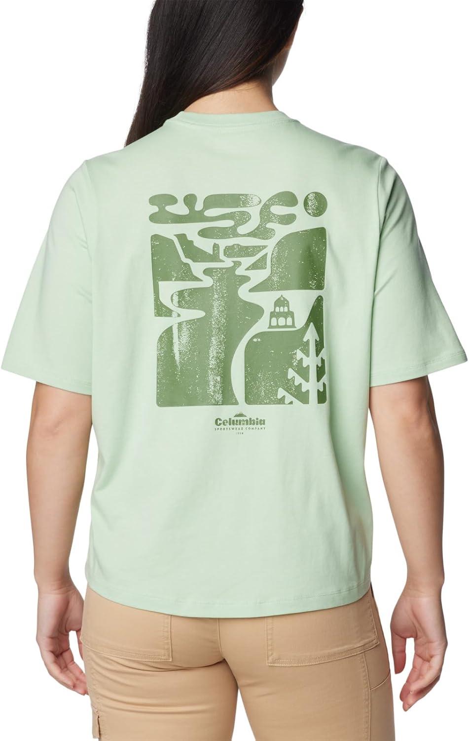 imageColumbia Womens North Cascades Graphic Short Sleeve TeeSage LeafSimple Gorge