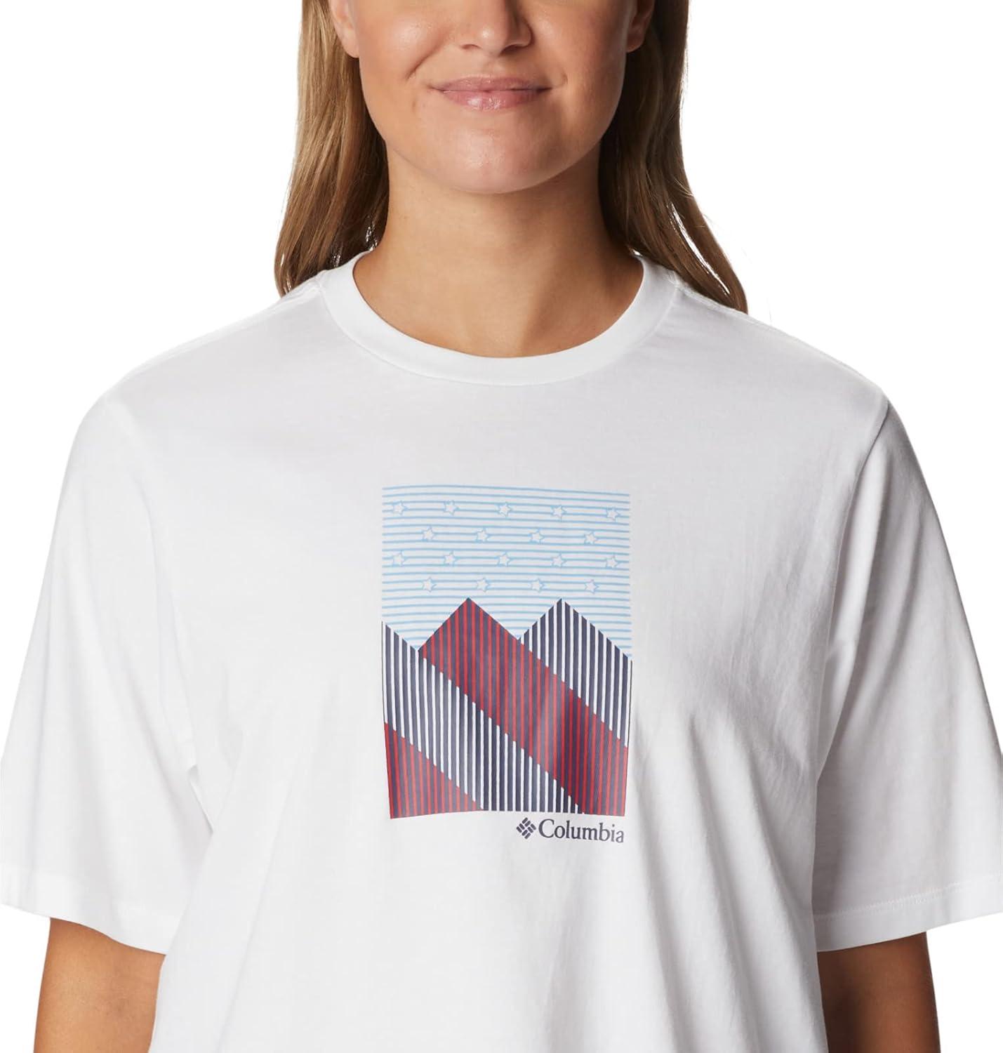 imageColumbia Womens North Cascades Graphic Short Sleeve TeeWhiteStarry Peaks Graphic