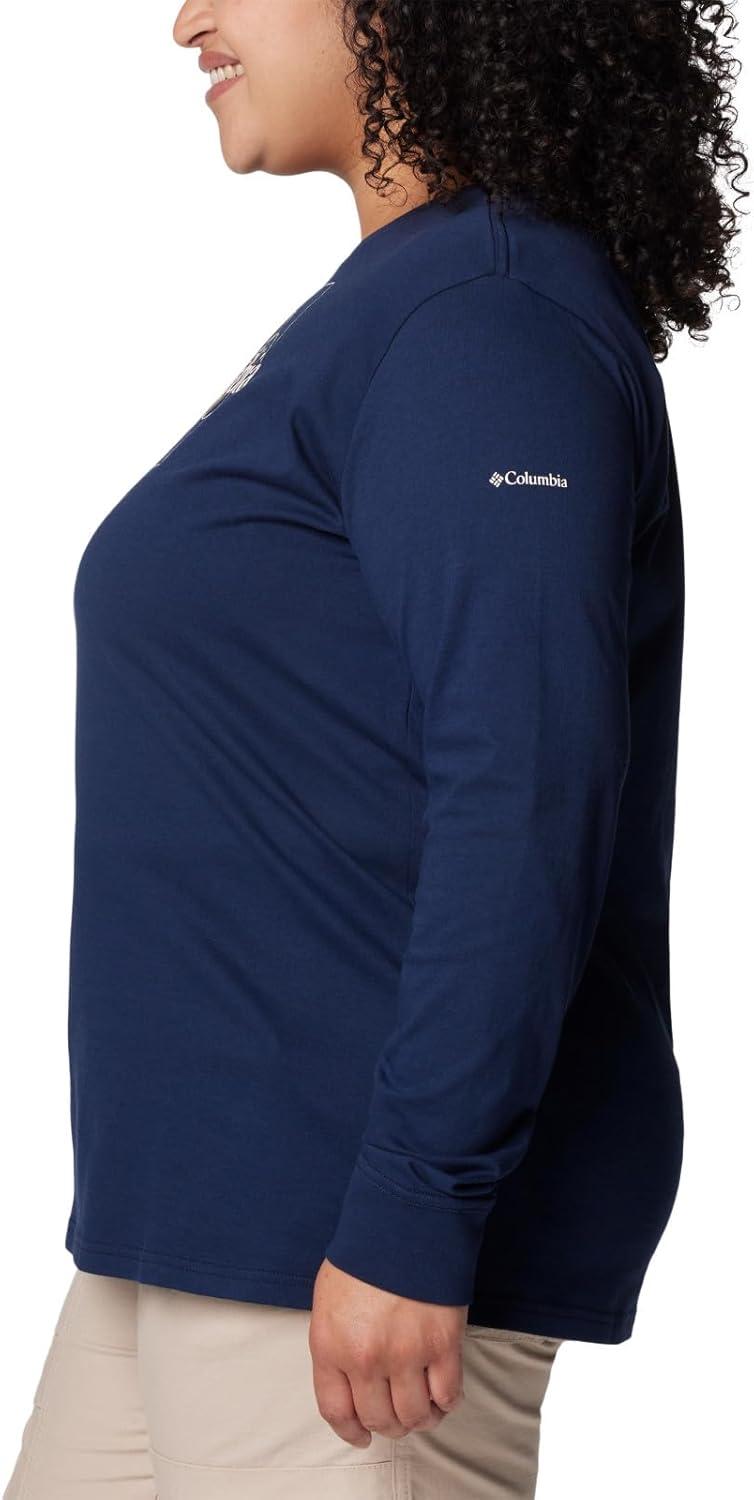 imageColumbia Womens North Cascades Long Sleeve TeeCollegiate NavyDimensional Gem Omblur