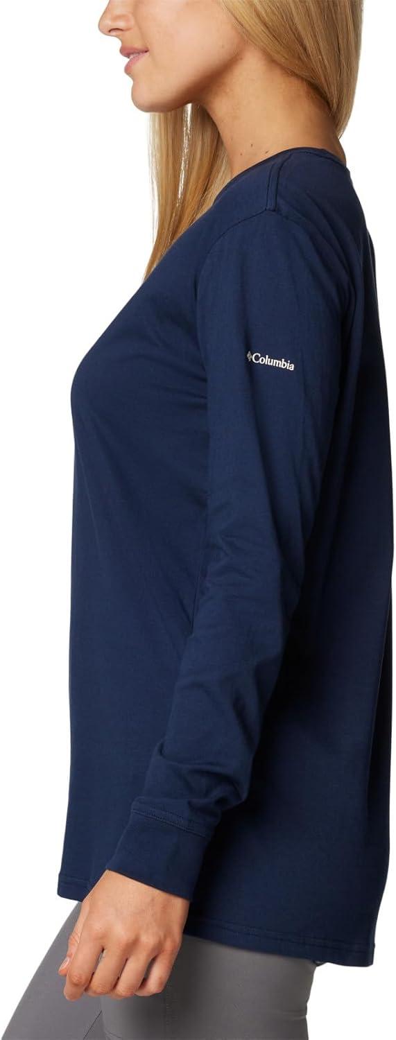 imageColumbia Womens North Cascades Long Sleeve TeeCollegiate NavyDimensional Gem Omblur