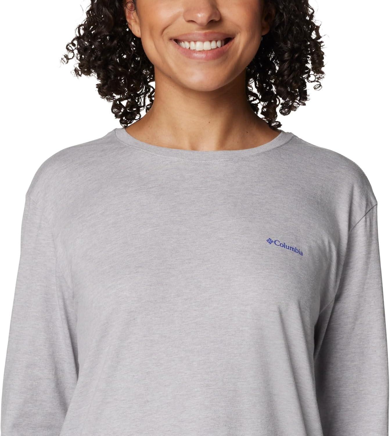 imageColumbia Womens North Cascades Long Sleeve TeeColumbia Grey HeatherLinear Drifts