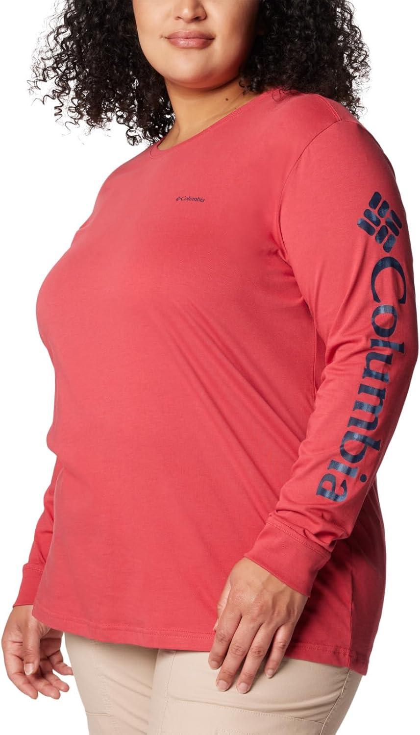 imageColumbia Womens North Cascades Long Sleeve TeeDaredevilCsc Sleeve Logo Omblur
