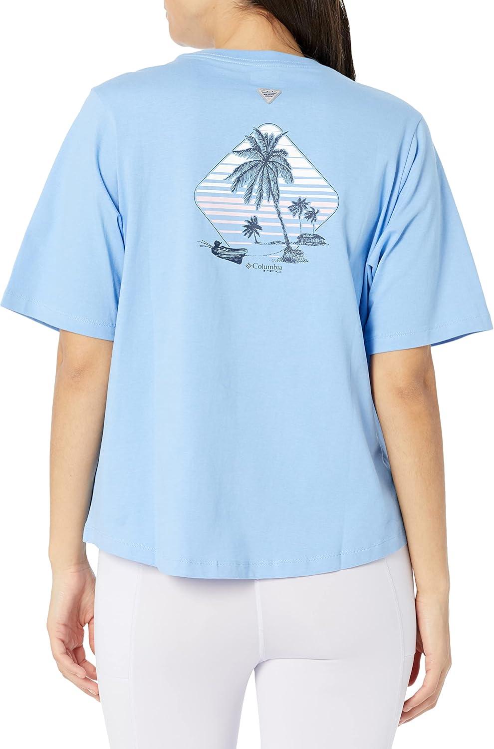 imageColumbia Womens North Cascades Relaxed TeeAgate BluePanga Palms Graphic