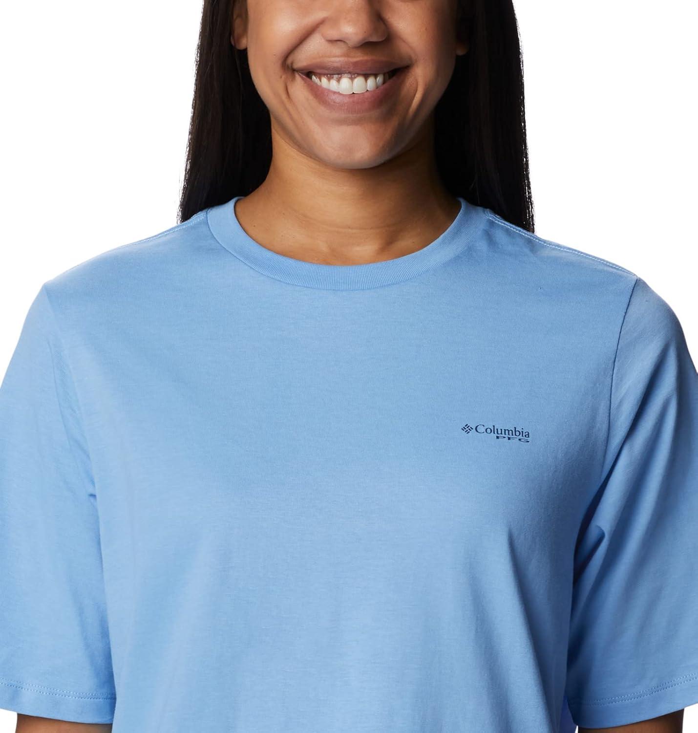imageColumbia Womens North Cascades Relaxed TeeAgate BluePfg Triangle Graphic