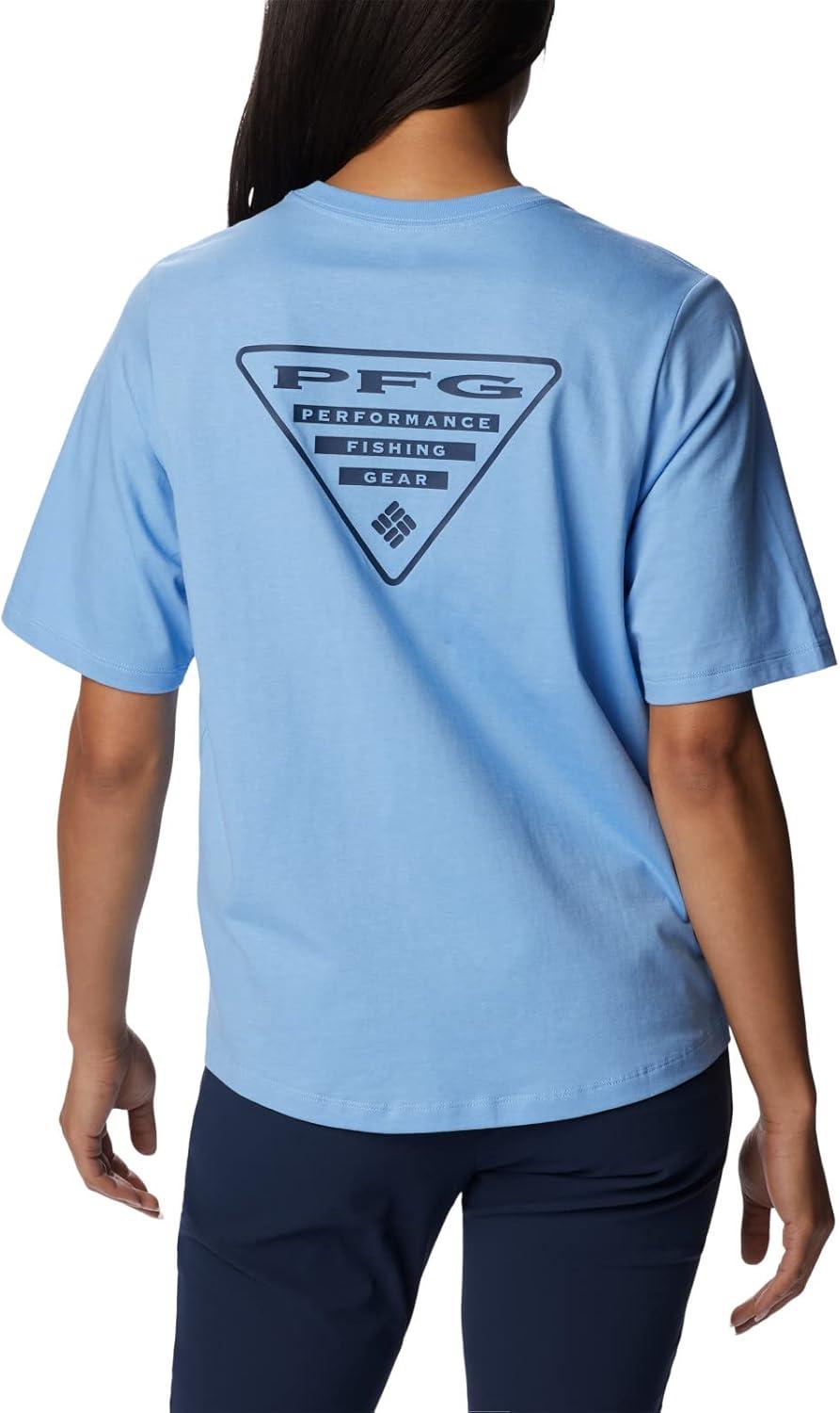 imageColumbia Womens North Cascades Relaxed TeeAgate BluePfg Triangle Graphic