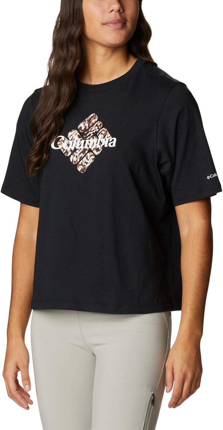 imageColumbia Womens North Cascades Relaxed TeeBlackCentered Gem Textured Mountain