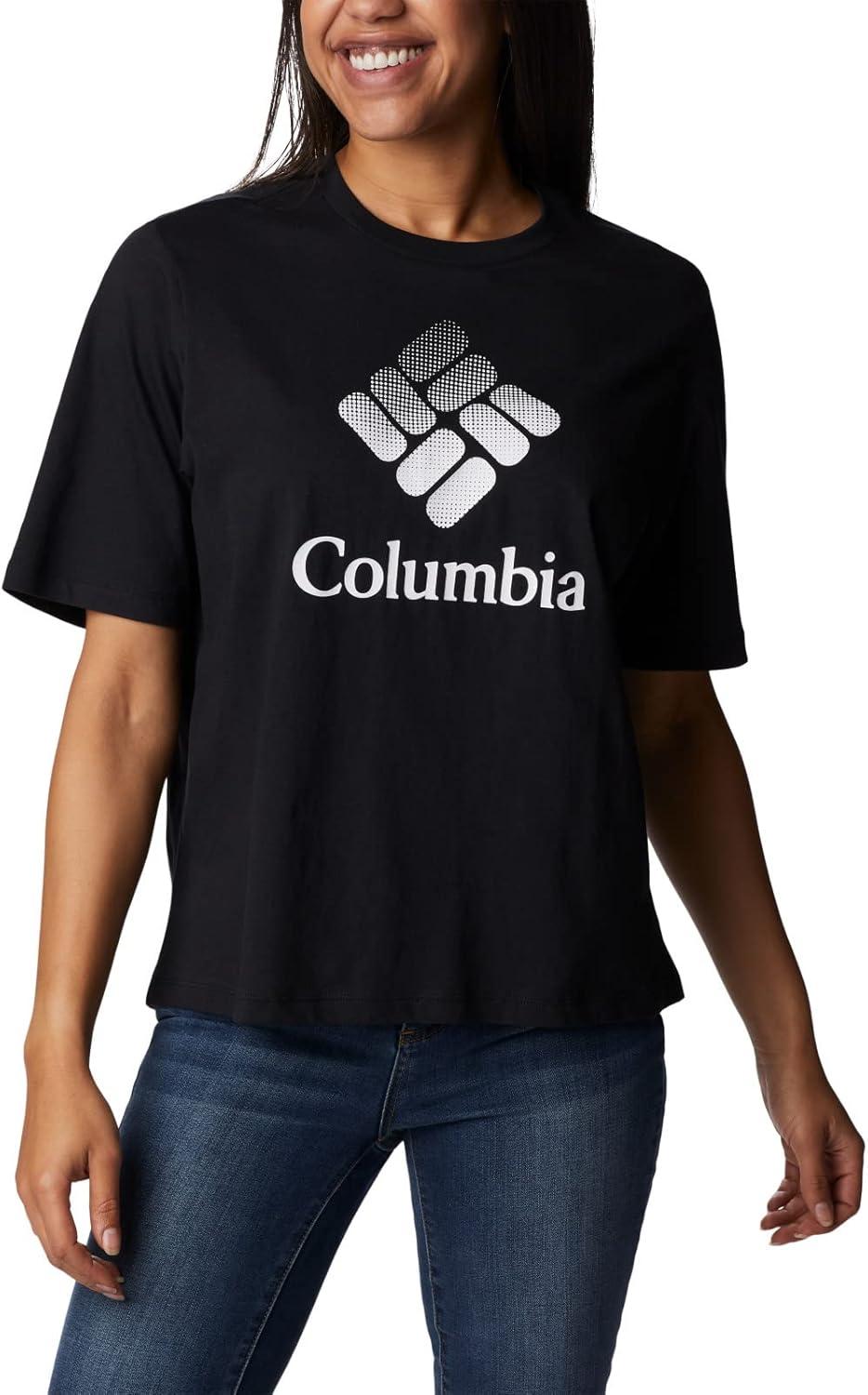 imageColumbia Womens North Cascades Relaxed TeeBlackCsc Stacked Gradient Graphic