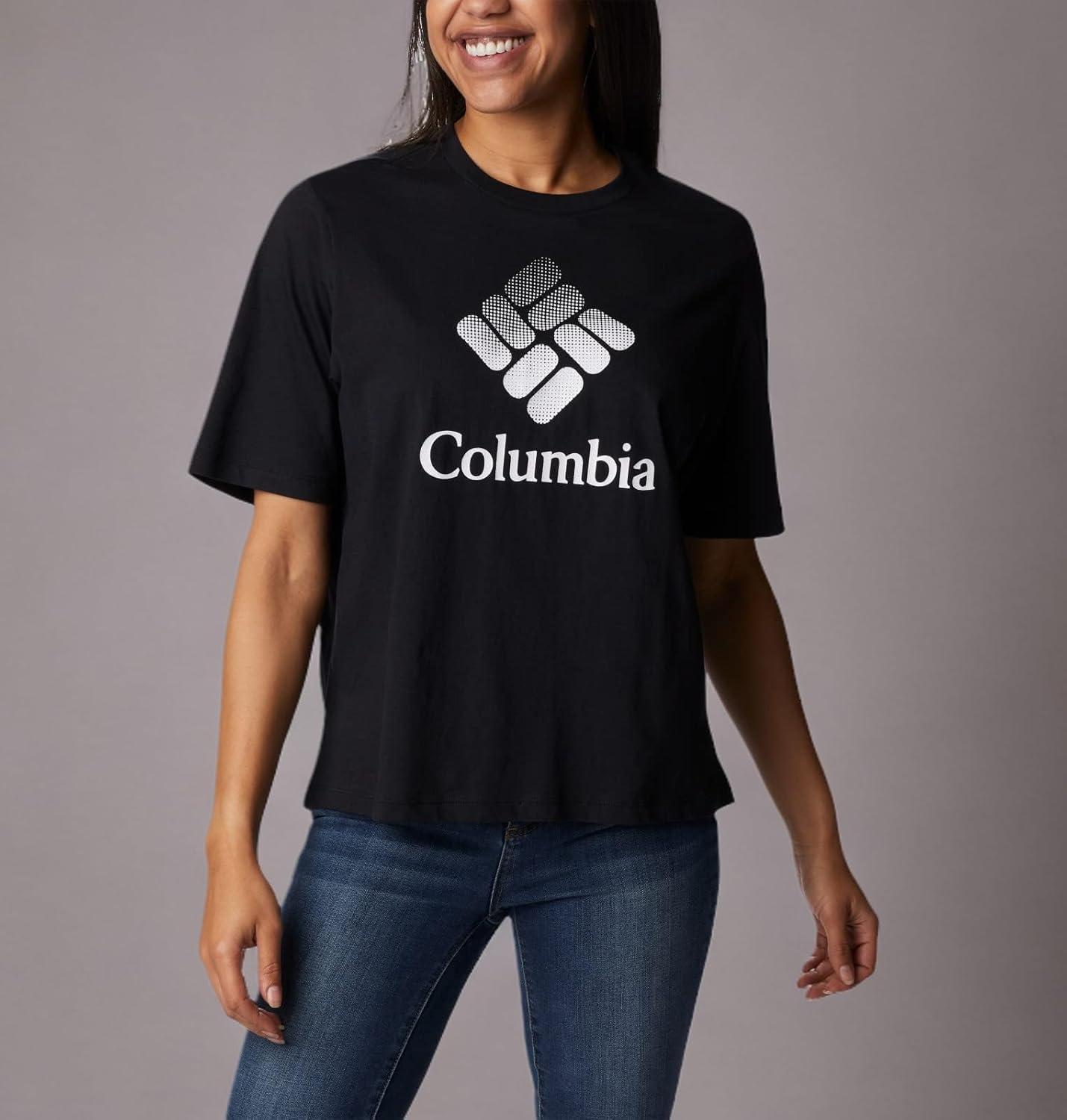 imageColumbia Womens North Cascades Relaxed TeeBlackCsc Stacked Gradient Graphic