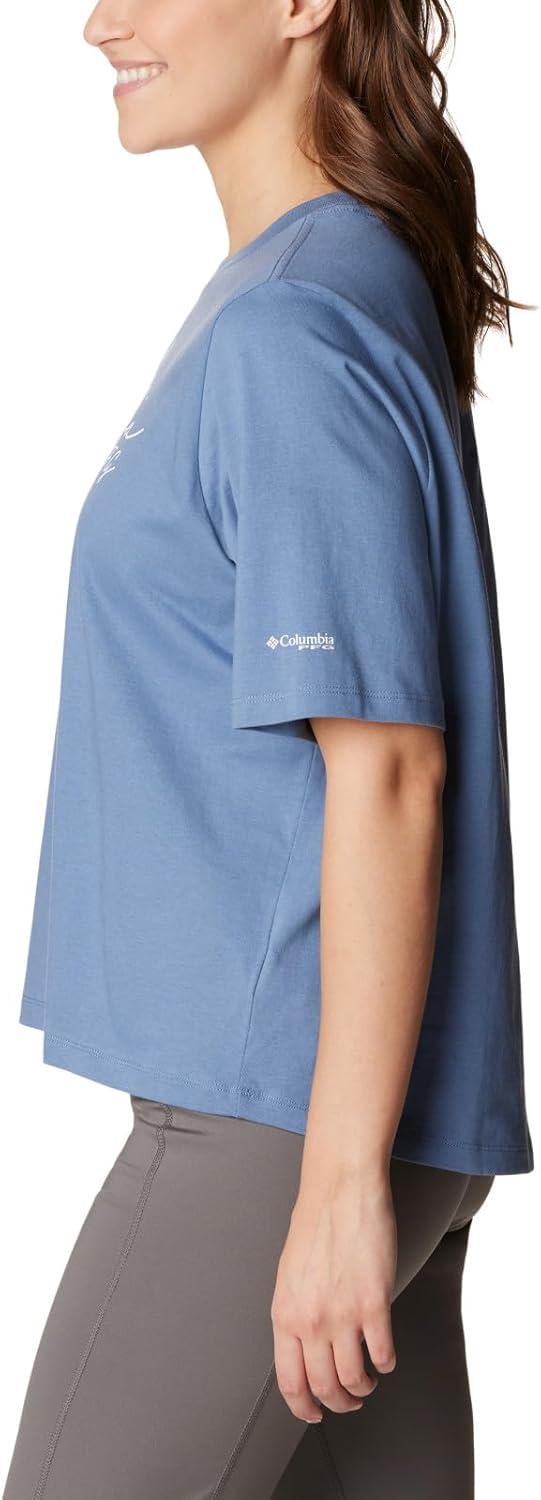 imageColumbia Womens North Cascades Relaxed TeeBluestone White Pfg Script Isle