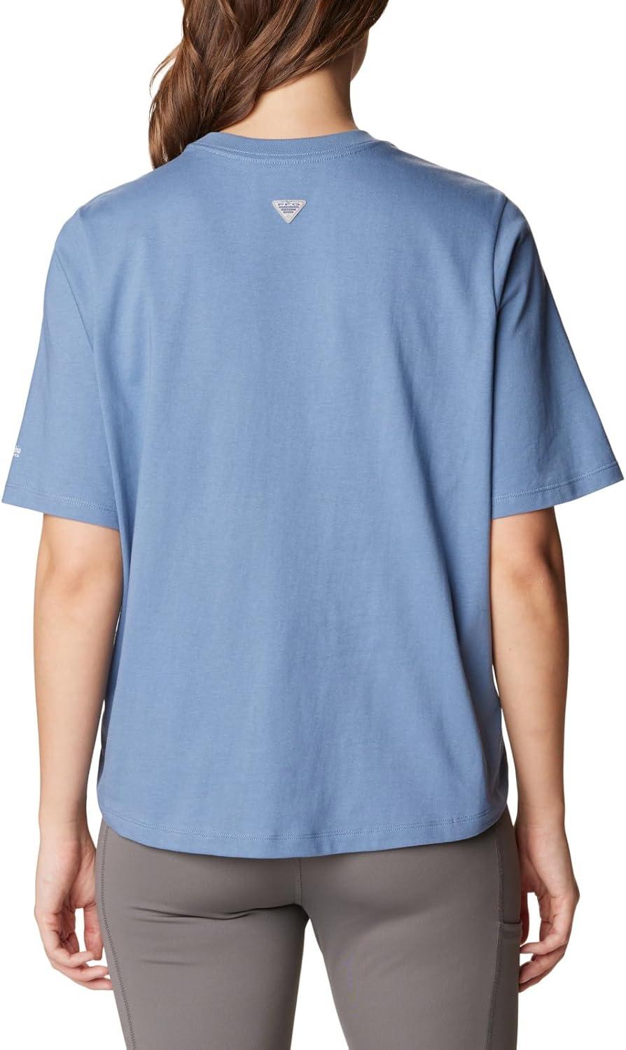 imageColumbia Womens North Cascades Relaxed TeeBluestone White Pfg Script Isle