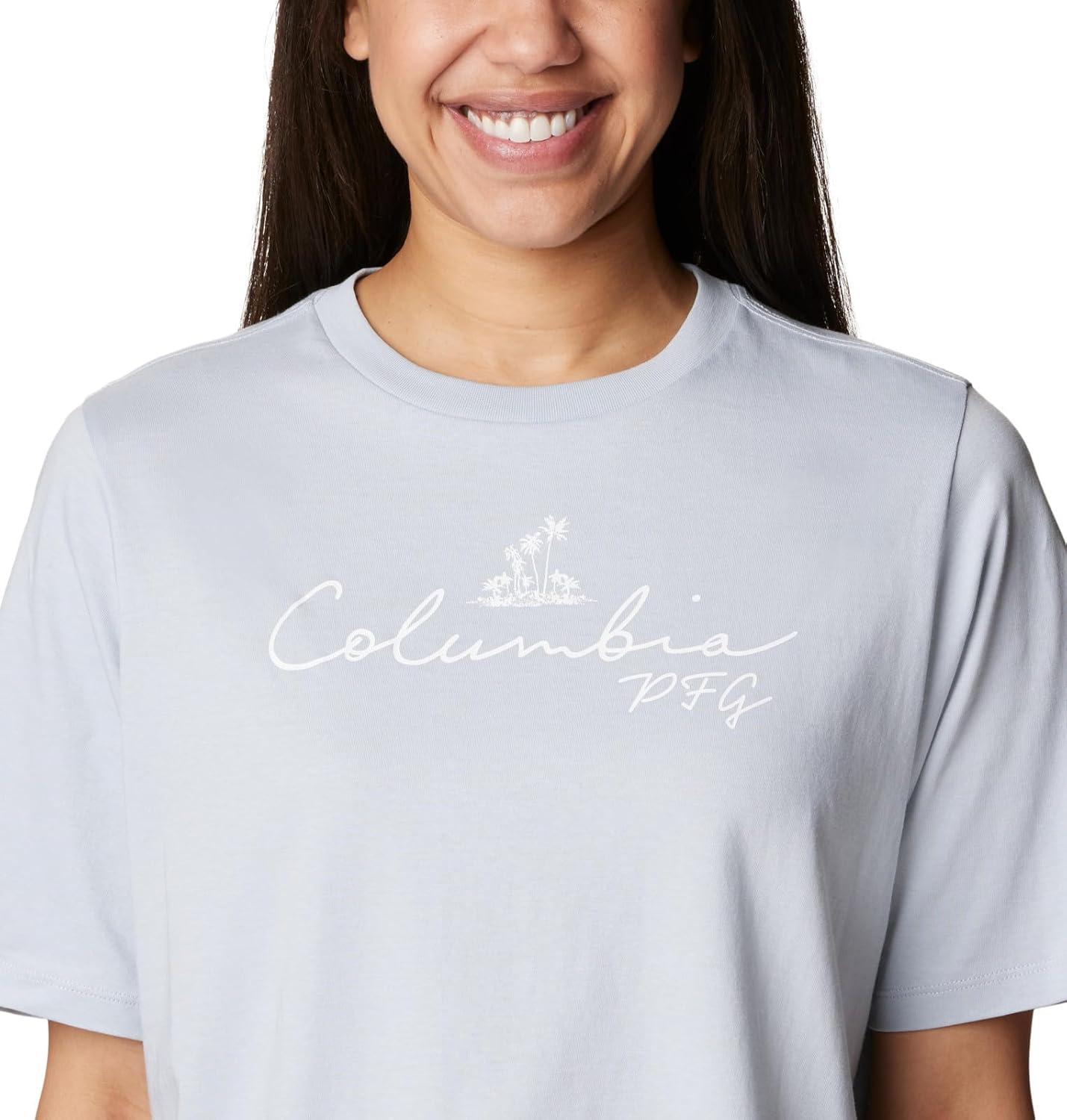imageColumbia Womens North Cascades Relaxed TeeCirrus Grey White Pfg Script Isle