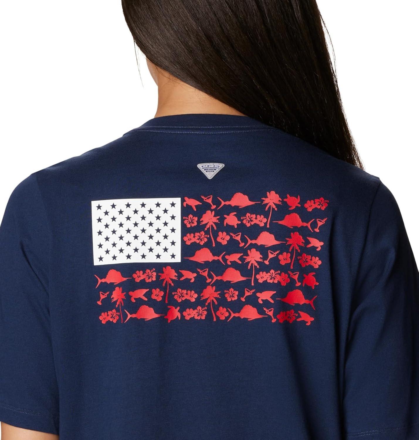 imageColumbia Womens North Cascades Relaxed TeeCollegiate Navy White Fish and Friends