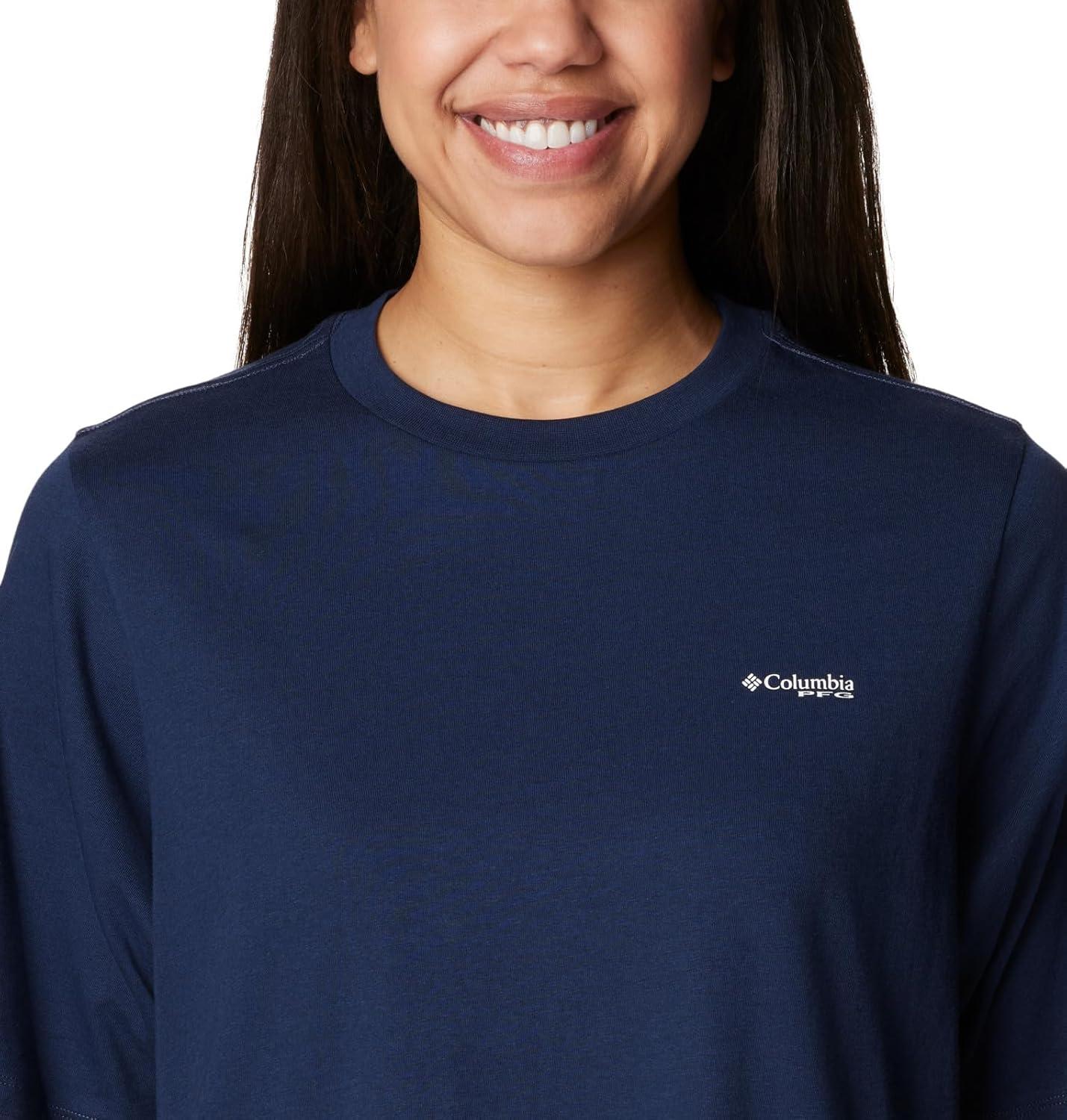 imageColumbia Womens North Cascades Relaxed TeeCollegiate Navy White Fish and Friends