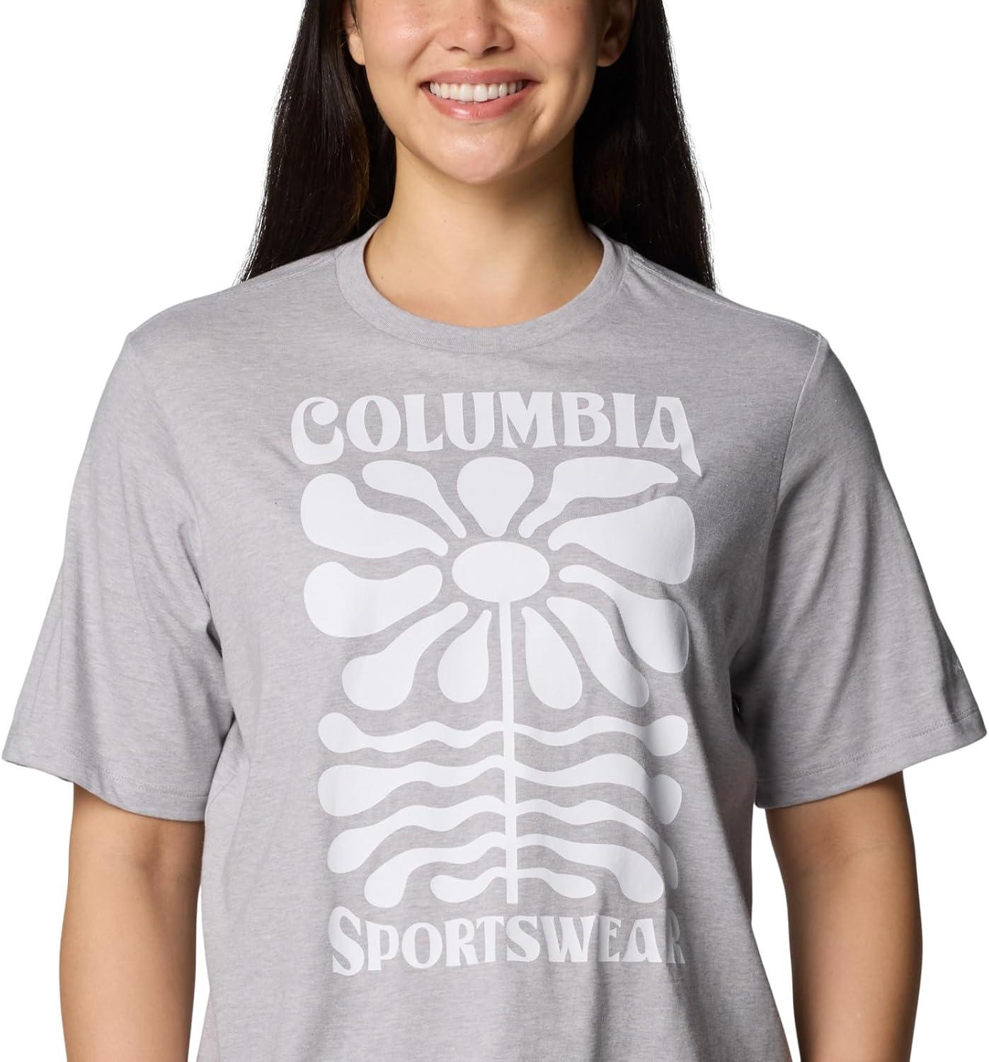 imageColumbia Womens North Cascades Relaxed TeeColumbia Grey HeatherFloral Groove