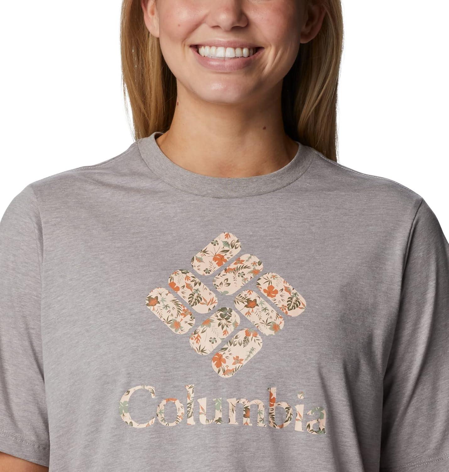imageColumbia Womens North Cascades Relaxed TeeColumbia Grey HeatherGem Mini Hibiscus