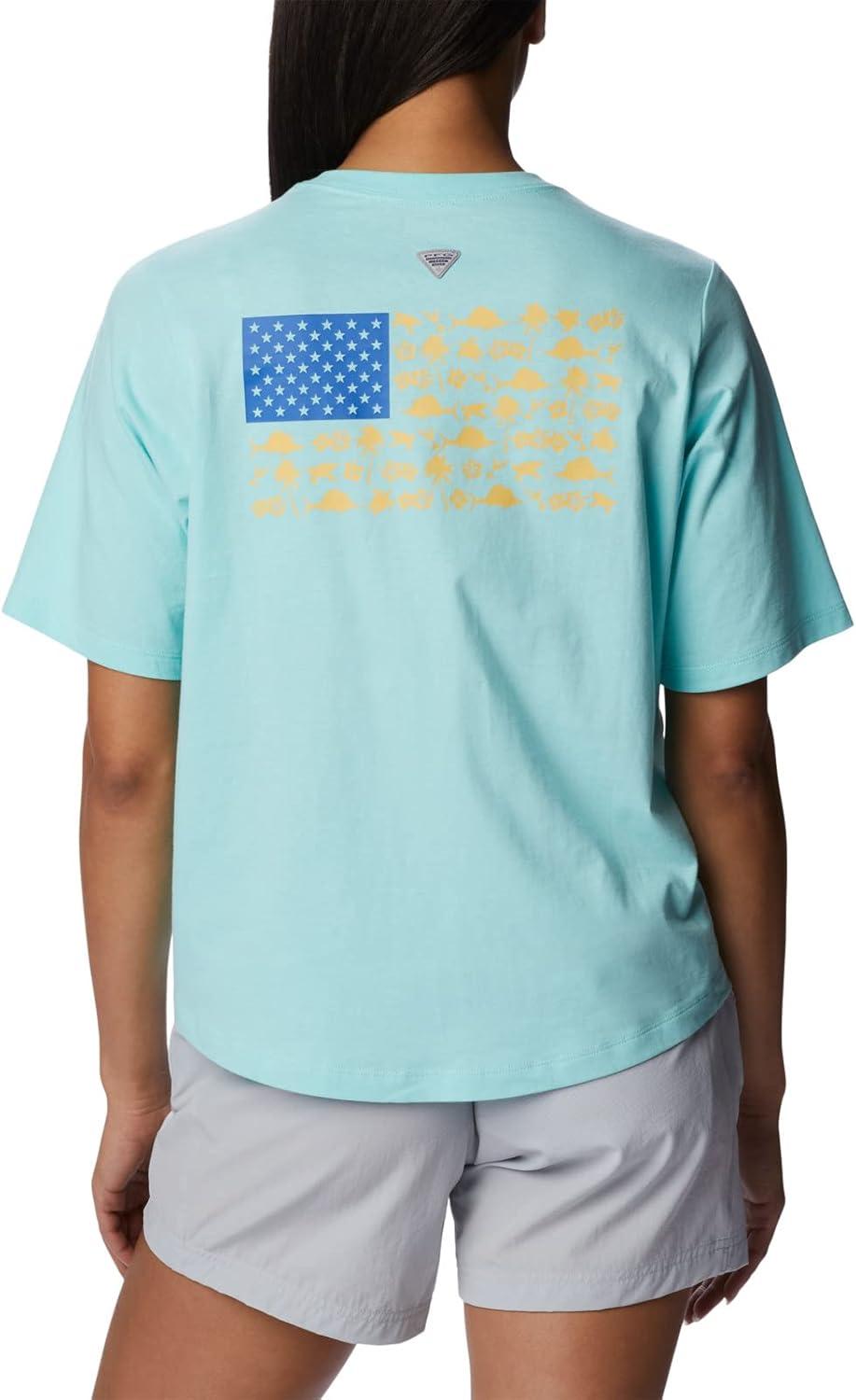 imageColumbia Womens North Cascades Relaxed TeeGulf StreamFish Friends Flag Graphic