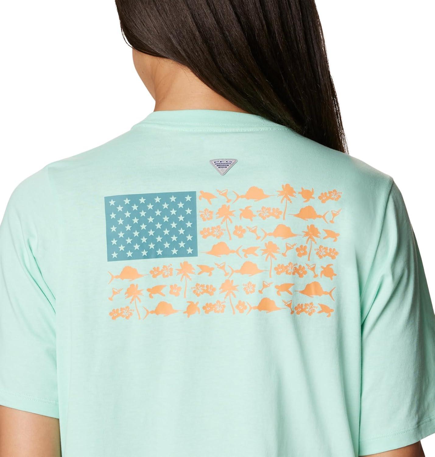imageColumbia Womens North Cascades Relaxed TeeMint Cay Tranq Teal Fish and Friends