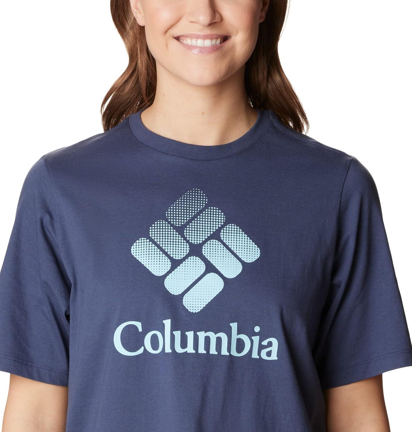 imageColumbia Womens North Cascades Relaxed TeeNocturnalCsc Stacked Gradient Graphic