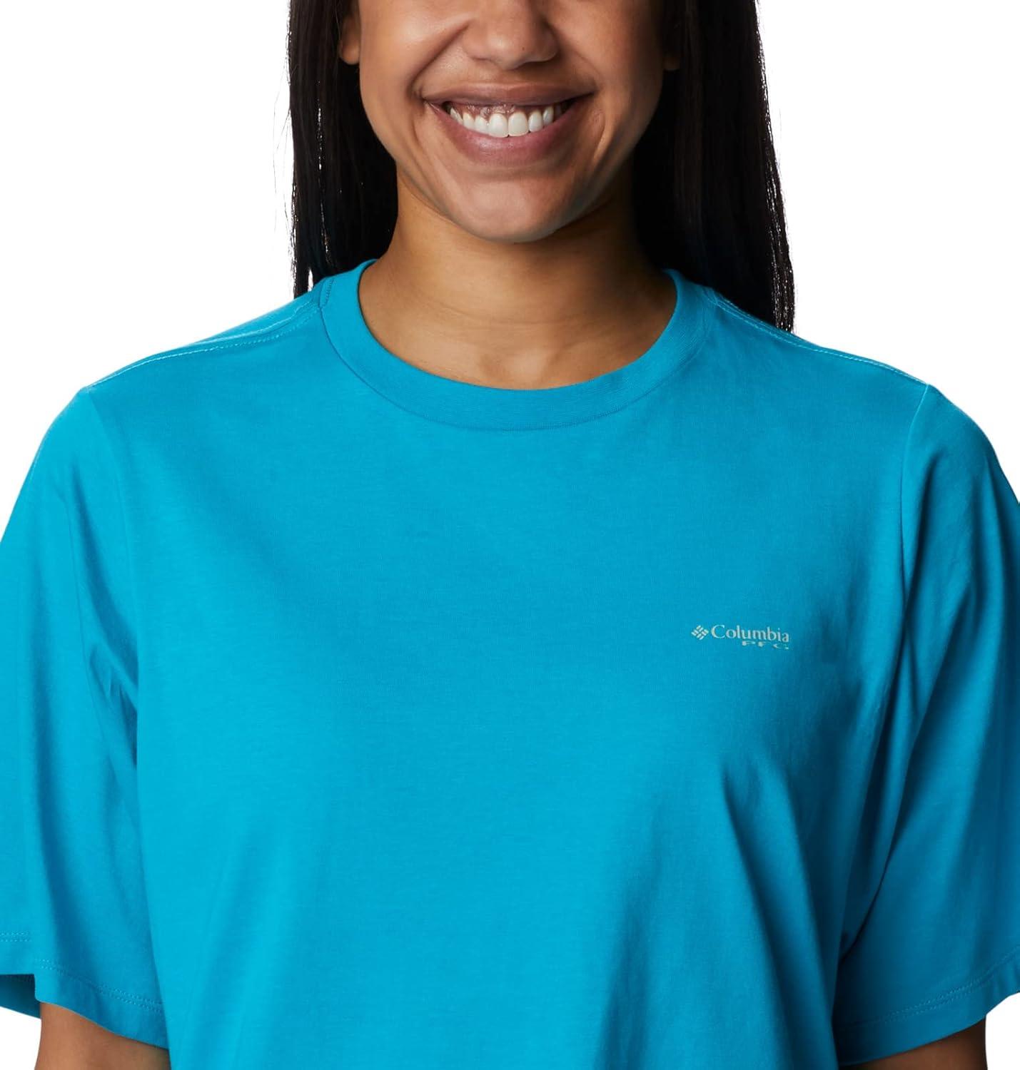imageColumbia Womens North Cascades Relaxed TeeOcean TealPfg Triangle Graphic