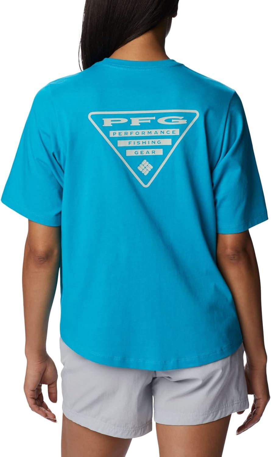 imageColumbia Womens North Cascades Relaxed TeeOcean TealPfg Triangle Graphic